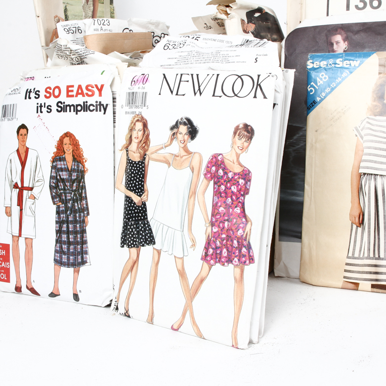Collection of Vintage Fashion Sewing Patterns Including Vogue, Simplicity, McCall's