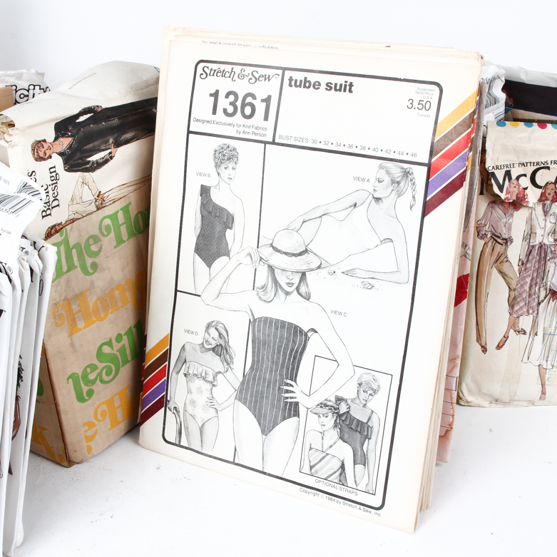 Collection of Vintage Fashion Sewing Patterns Including Vogue, Simplicity, McCall's