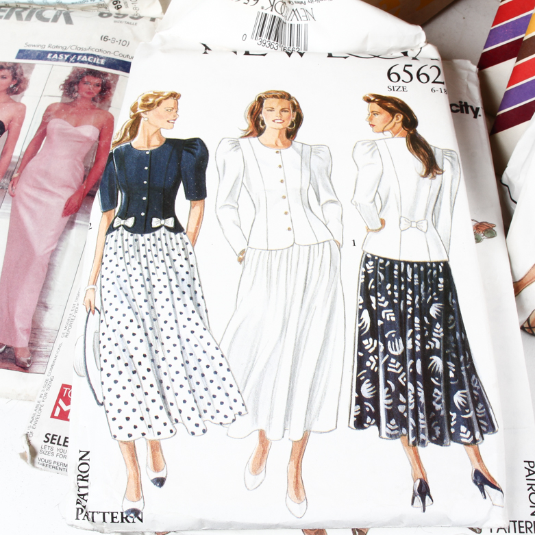 Collection of Vintage Fashion Sewing Patterns Including Vogue, Simplicity, McCall's