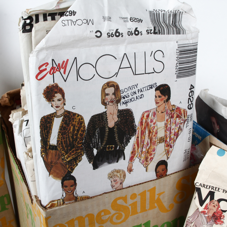 Collection of Vintage Fashion Sewing Patterns Including Vogue, Simplicity, McCall's
