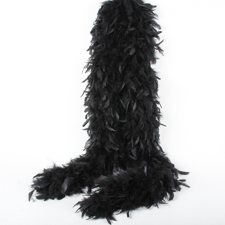Vintage Grand Black Plume Feather Boa