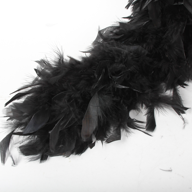 Vintage Grand Black Plume Feather Boa