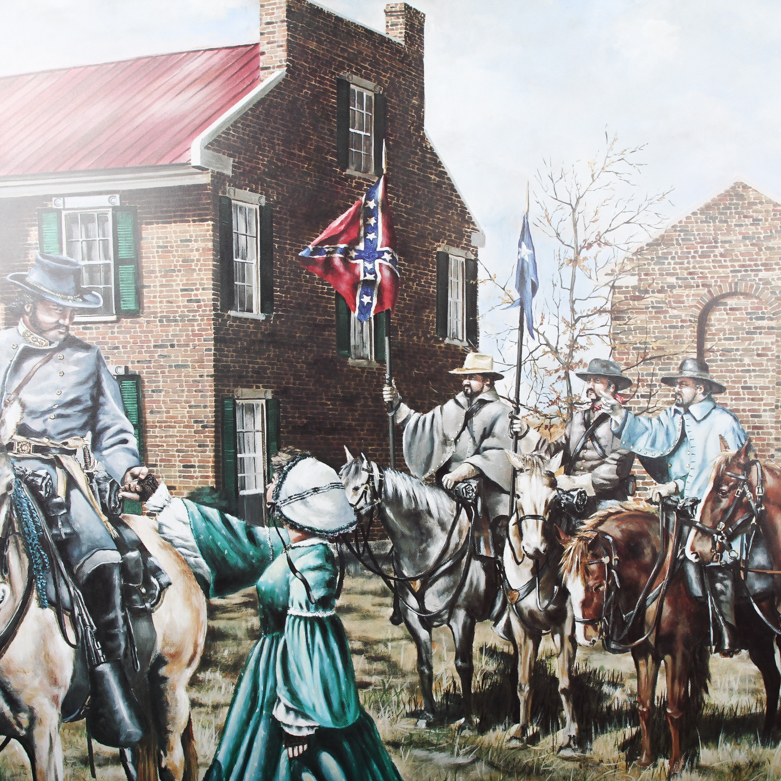 Marvin Stalnaker Offset Lithograph "Defending Elm Springs"