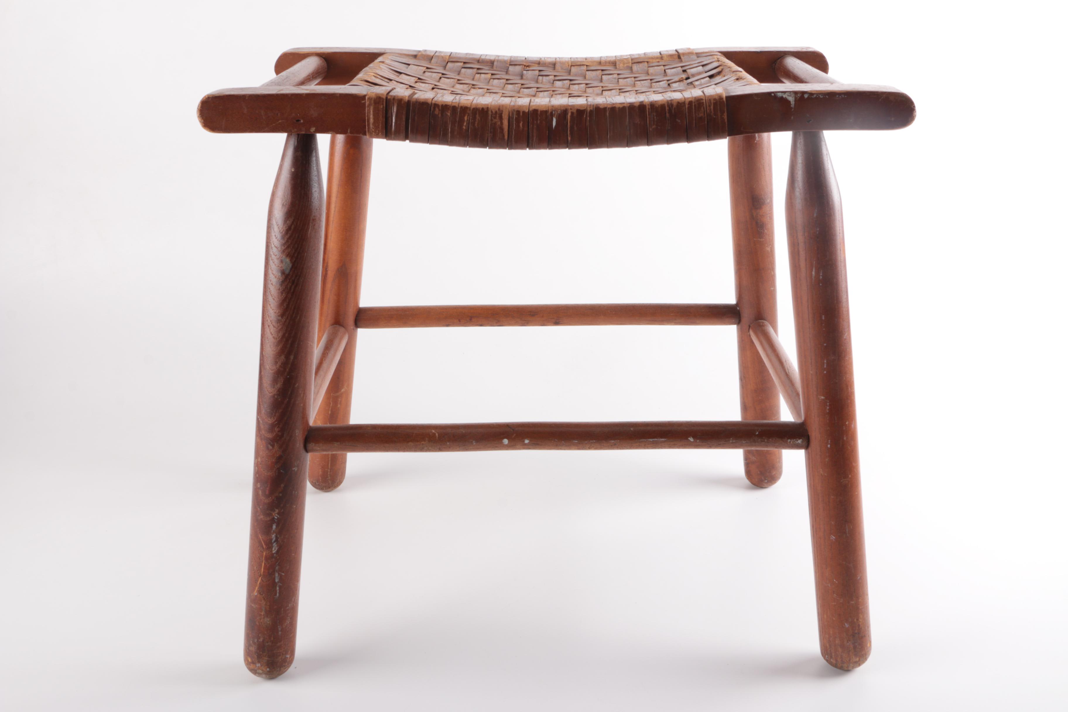 Shaker Style Vintage Woven Footstool