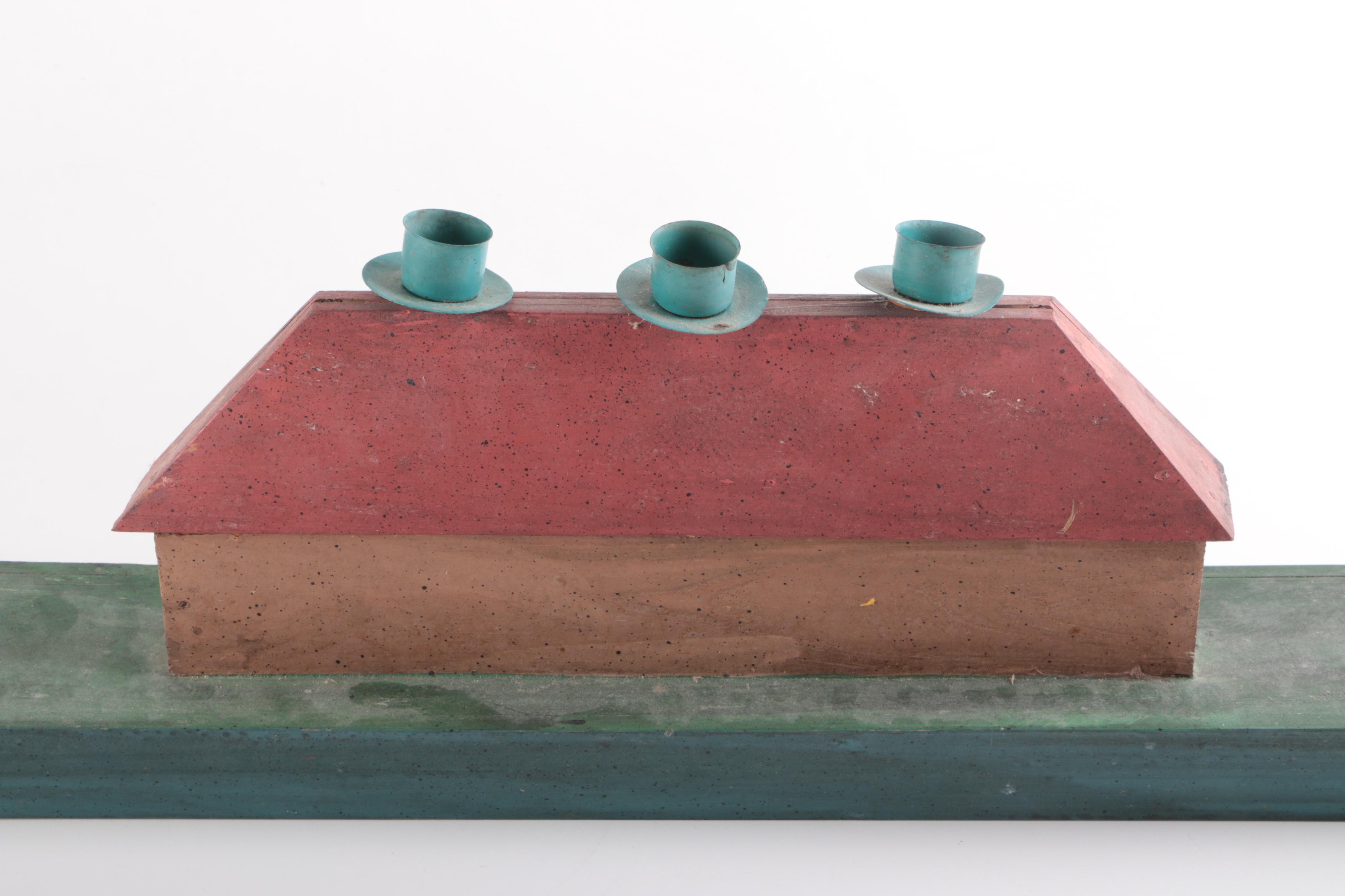 Carved Wooden Candle Boat