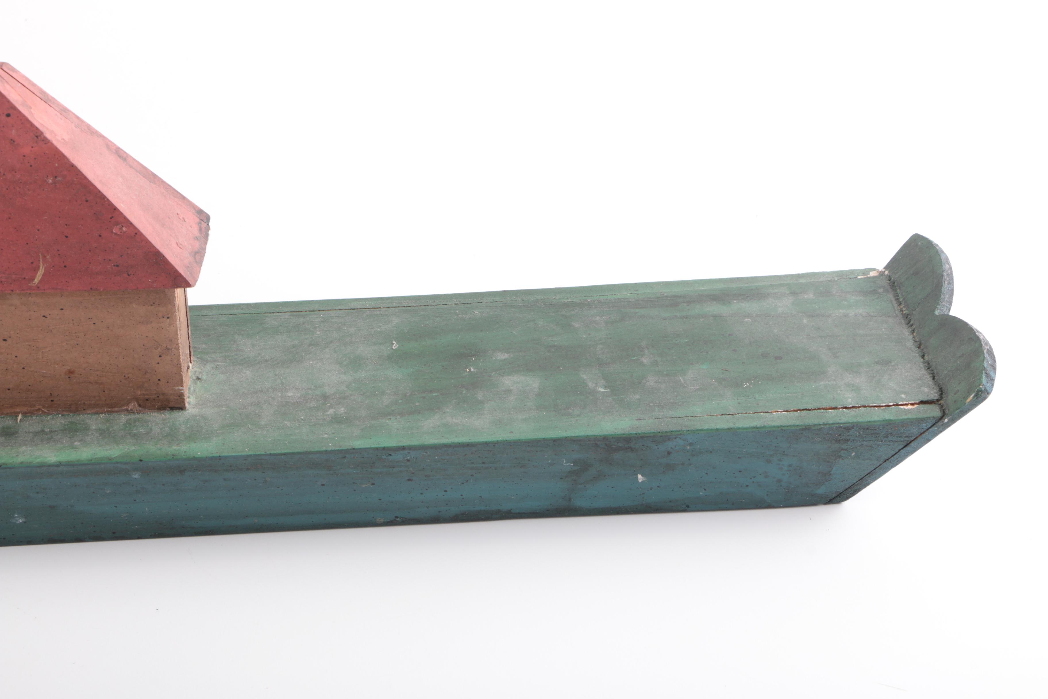 Carved Wooden Candle Boat