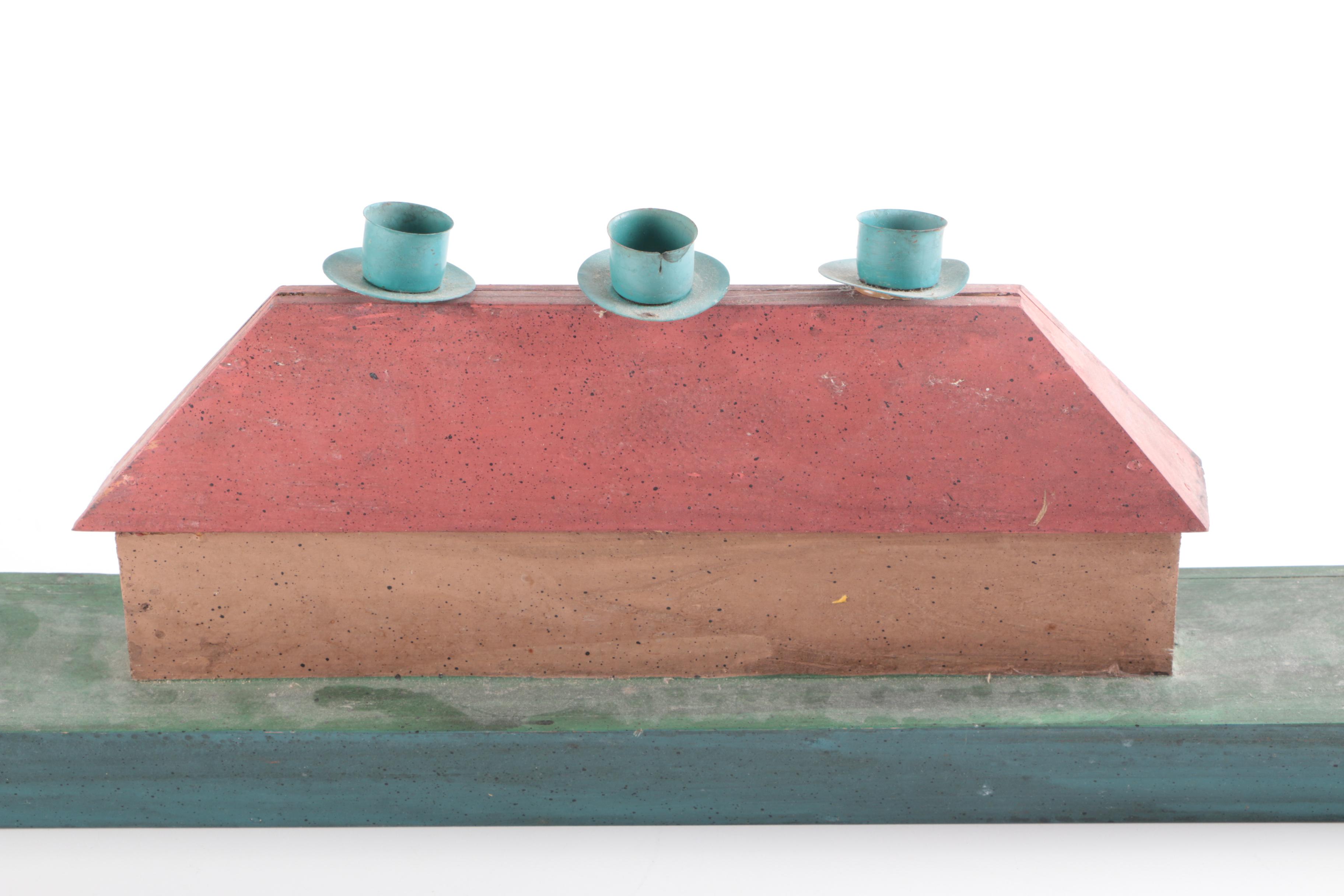 Carved Wooden Candle Boat