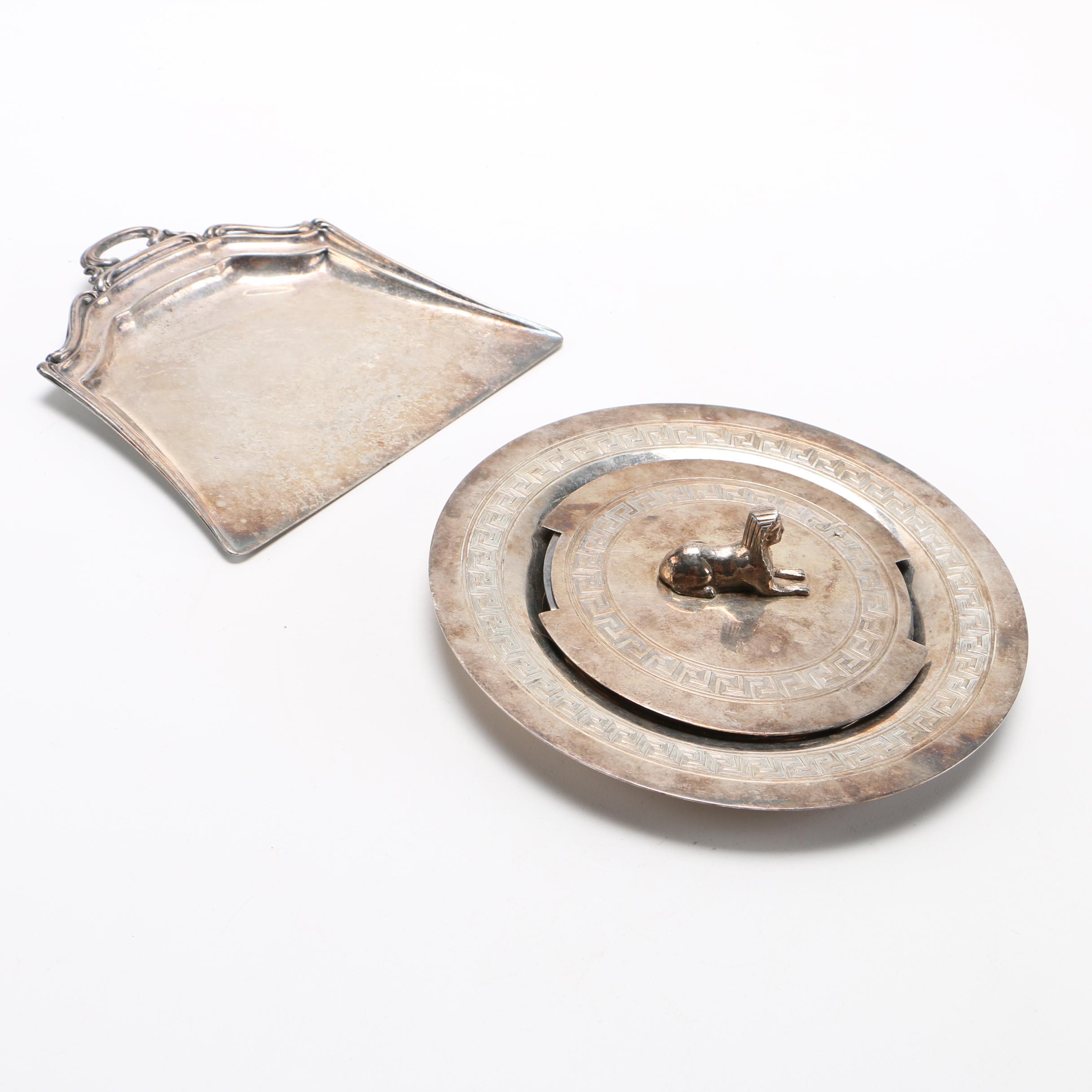 Vintage Silver Plate Crumb Catcher and Ashtray