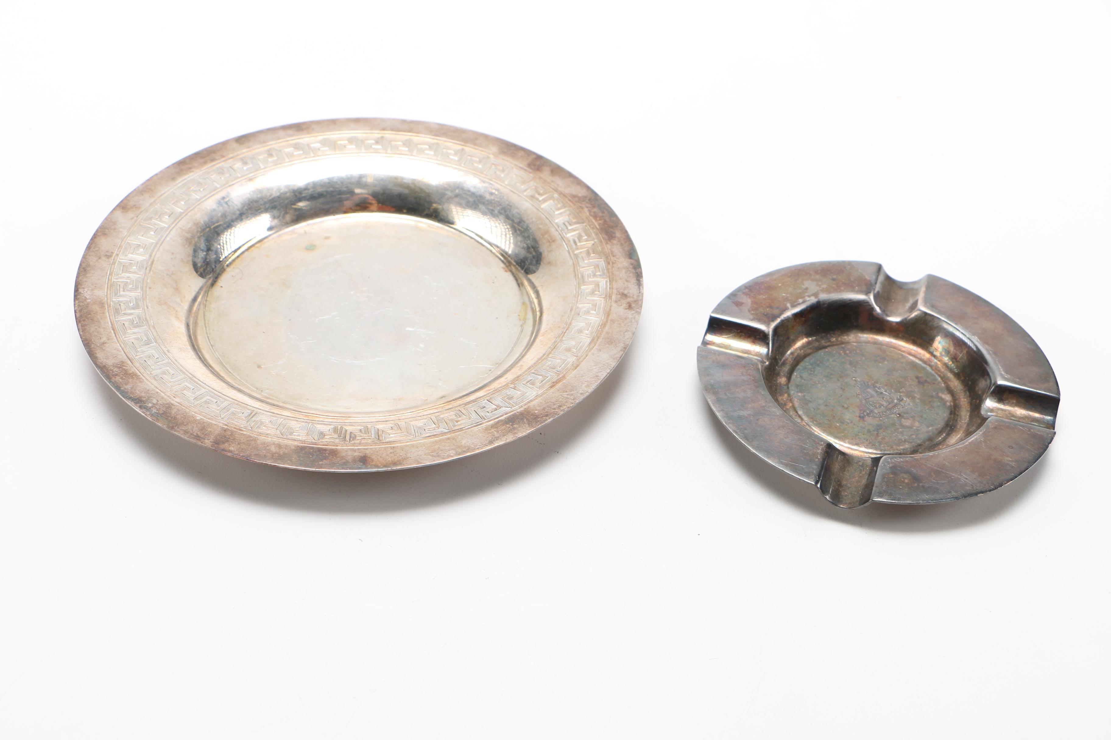 Vintage Silver Plate Crumb Catcher and Ashtray