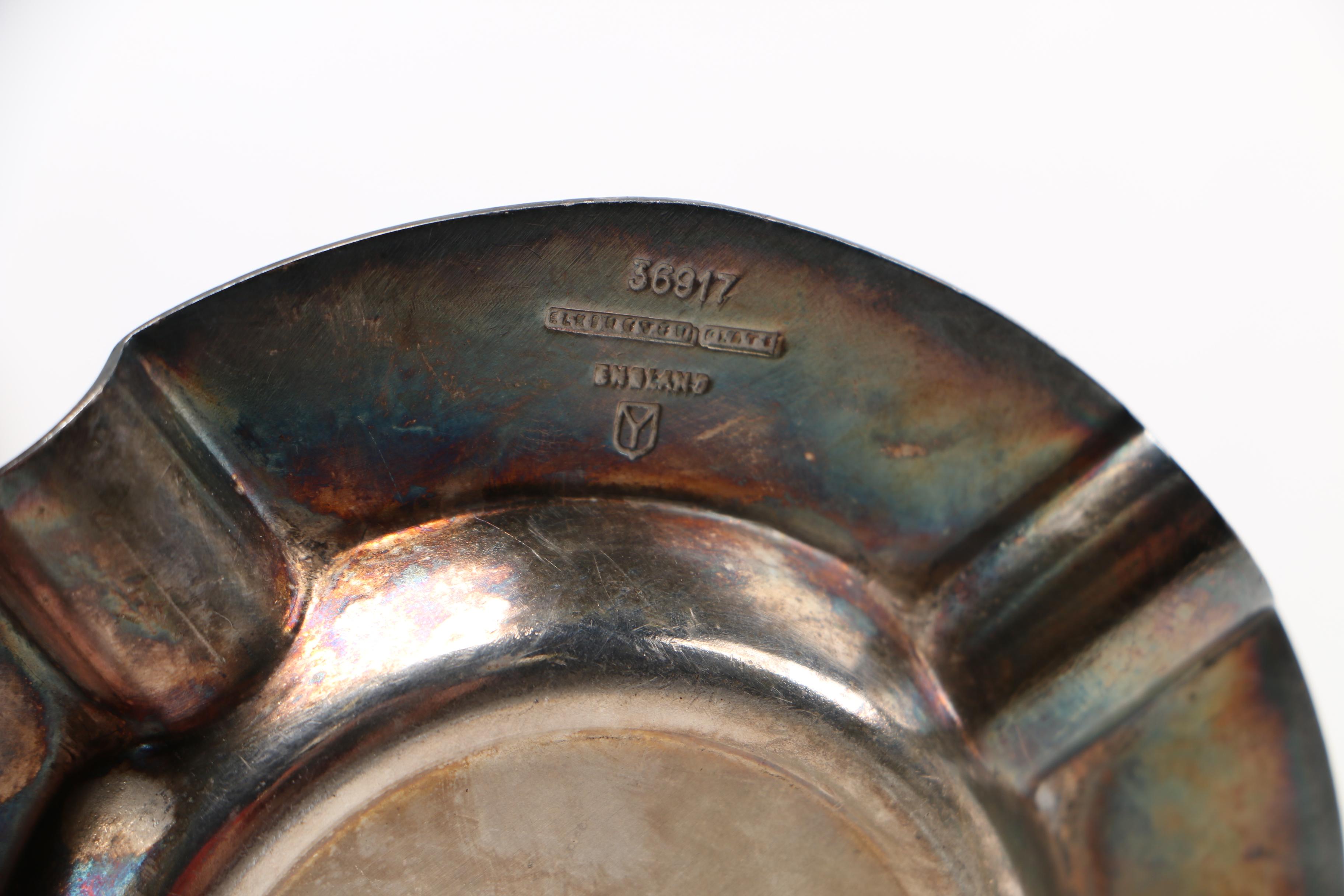 Vintage Silver Plate Crumb Catcher and Ashtray