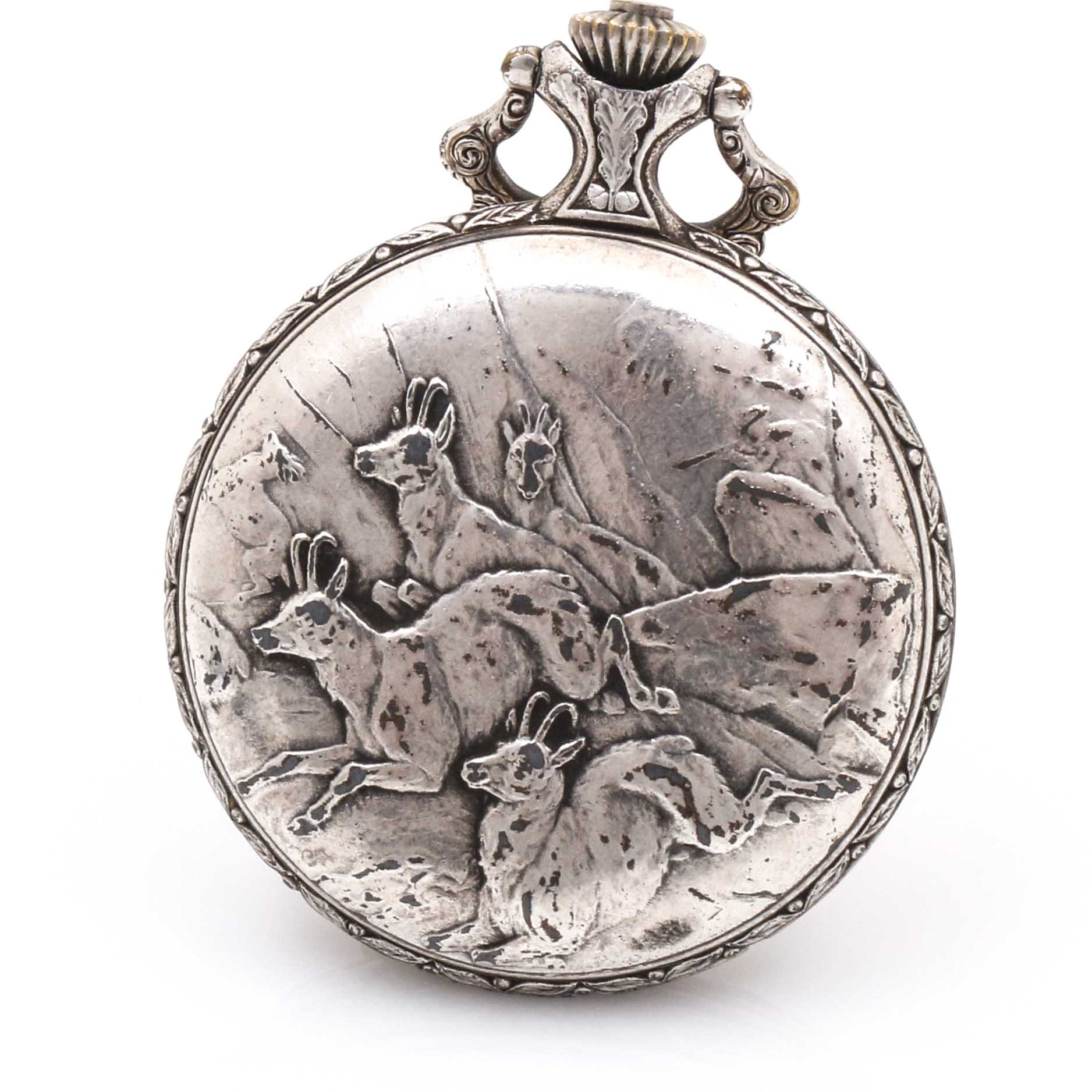 Vintage Ever Swiss Deer Hunter Pocket Watch