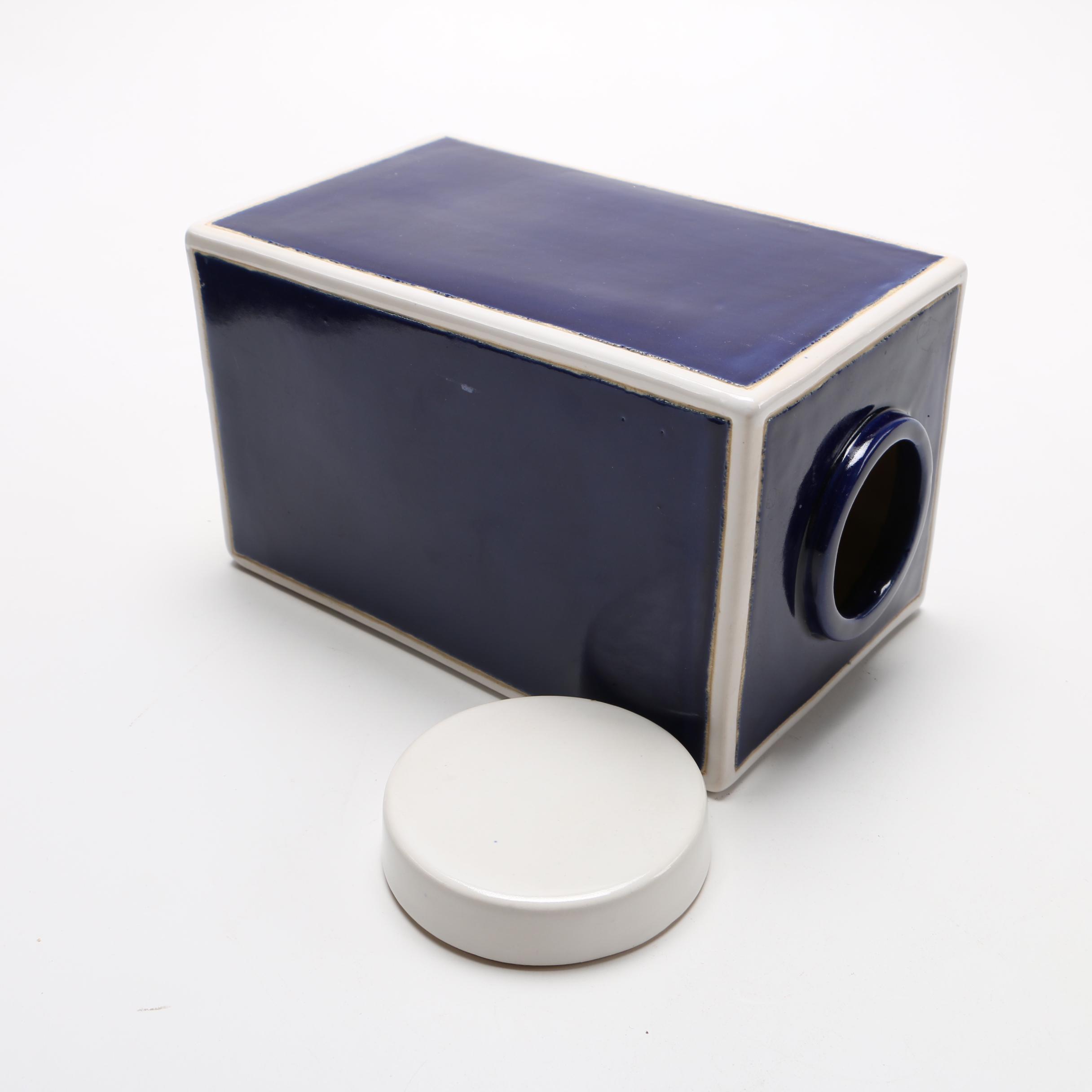 Jonathan Adler "Happy Chic" Blue and White Ceramic Jar