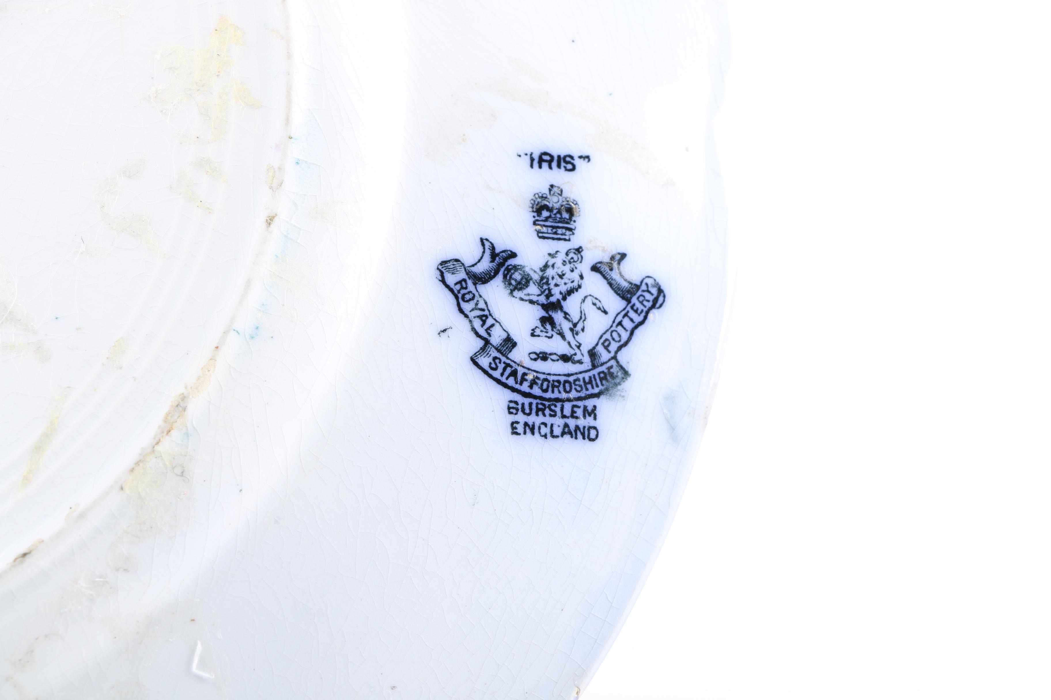 Antique Royal Staffordshire "Iris" Transfer Printed Dishes