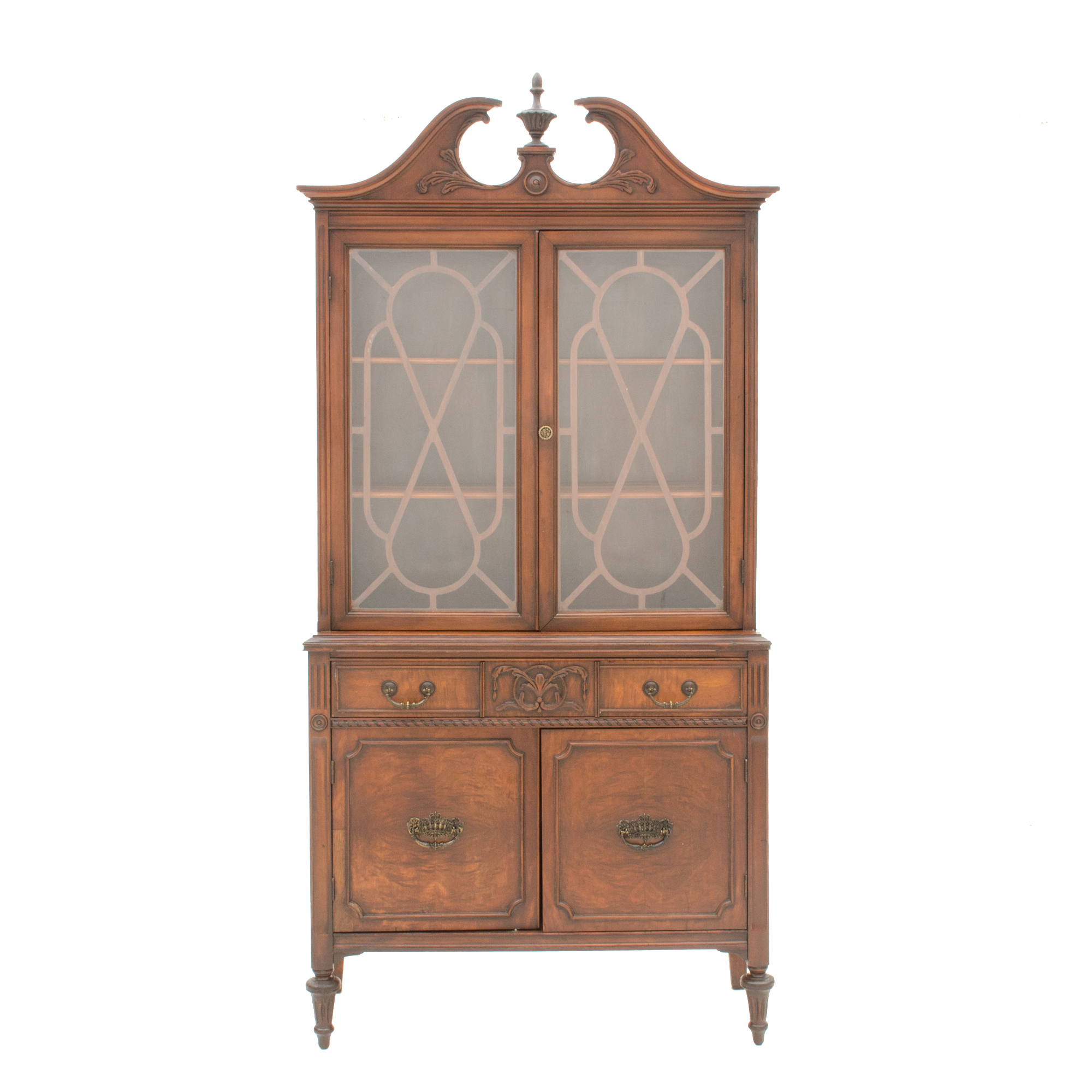 Mahogany Veneer China Cabinet