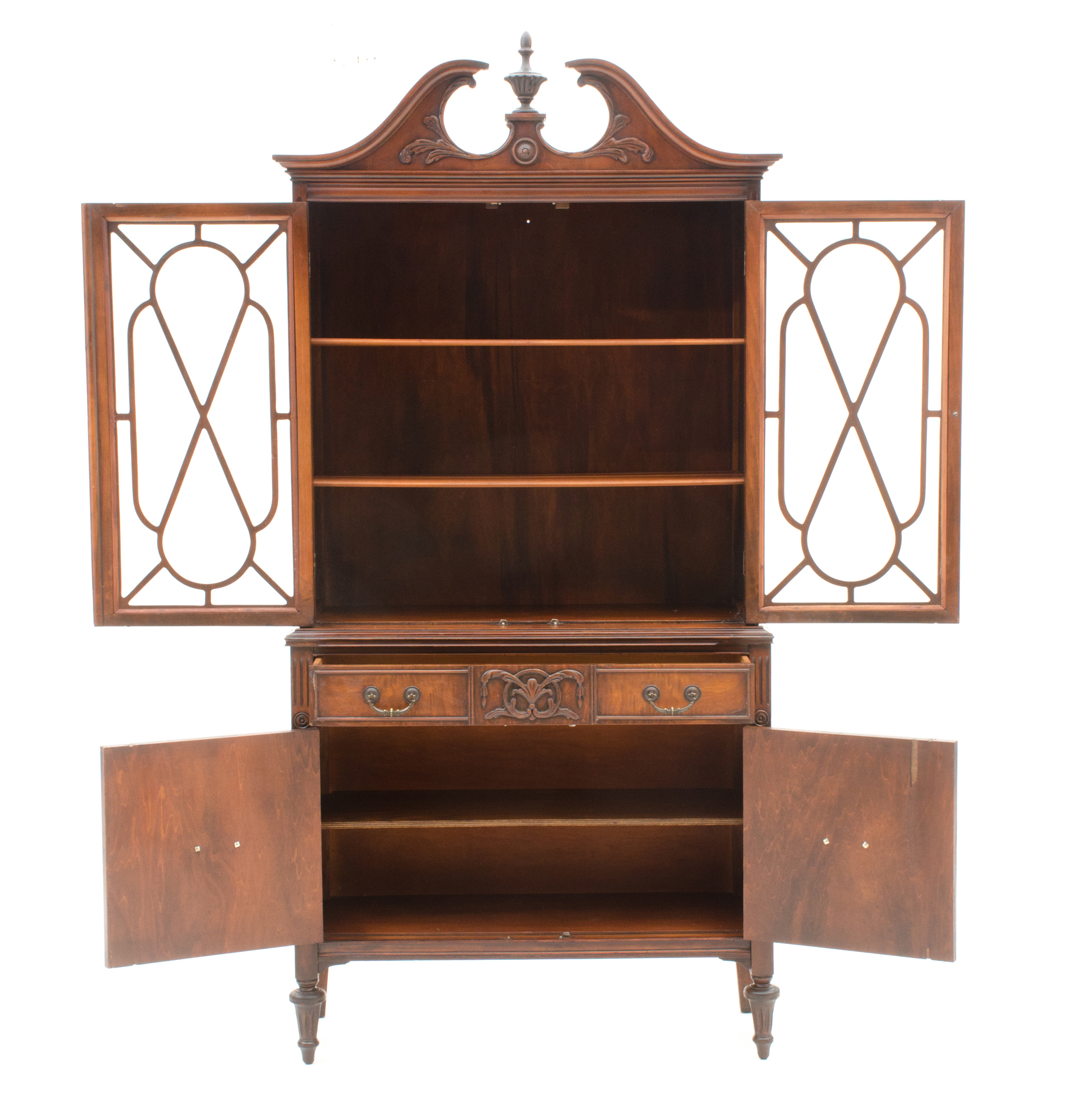 Mahogany Veneer China Cabinet