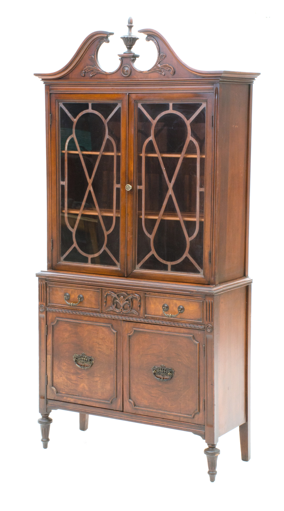 Mahogany Veneer China Cabinet
