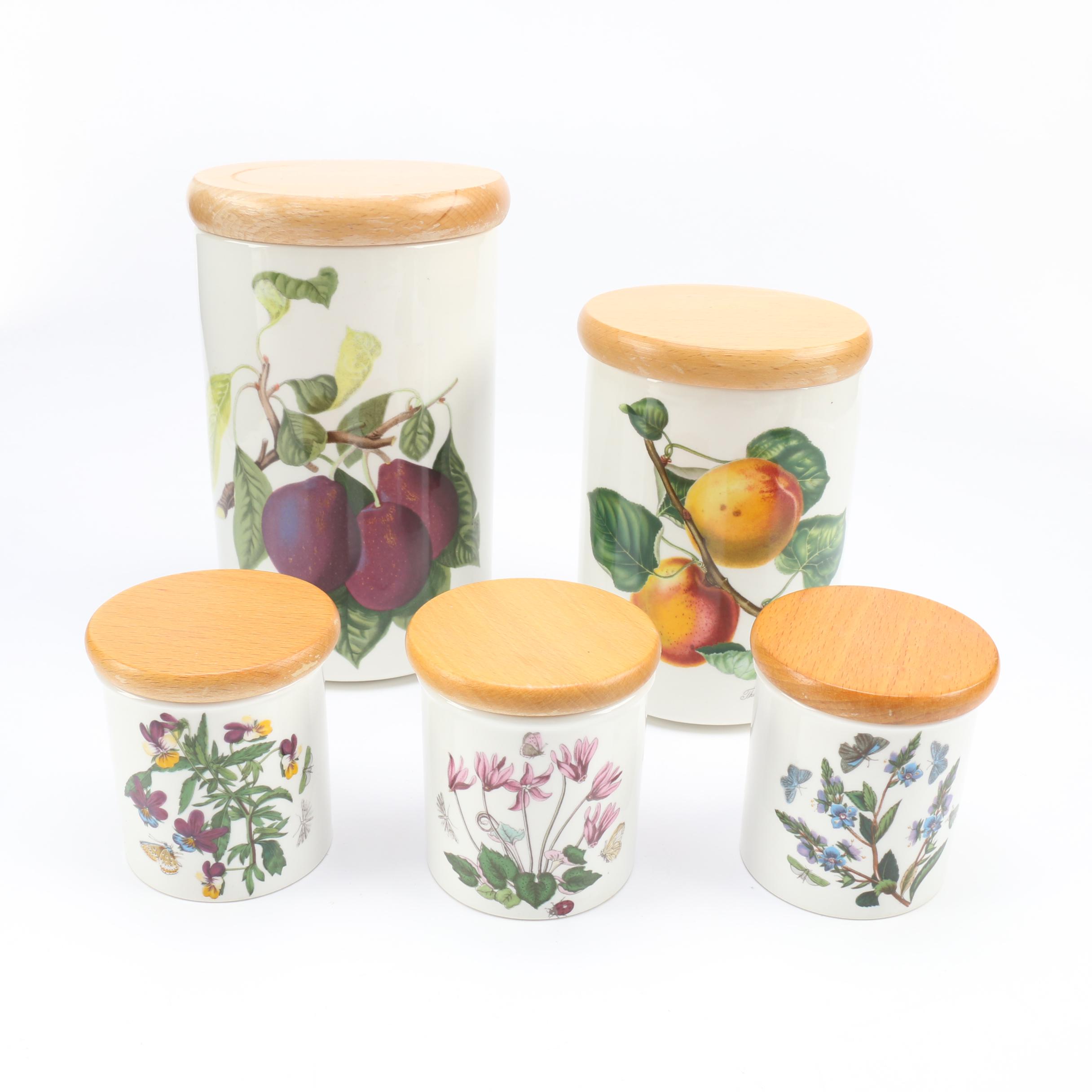 Portmeirion Botanical and Fruit Themed Ceramic Canisters
