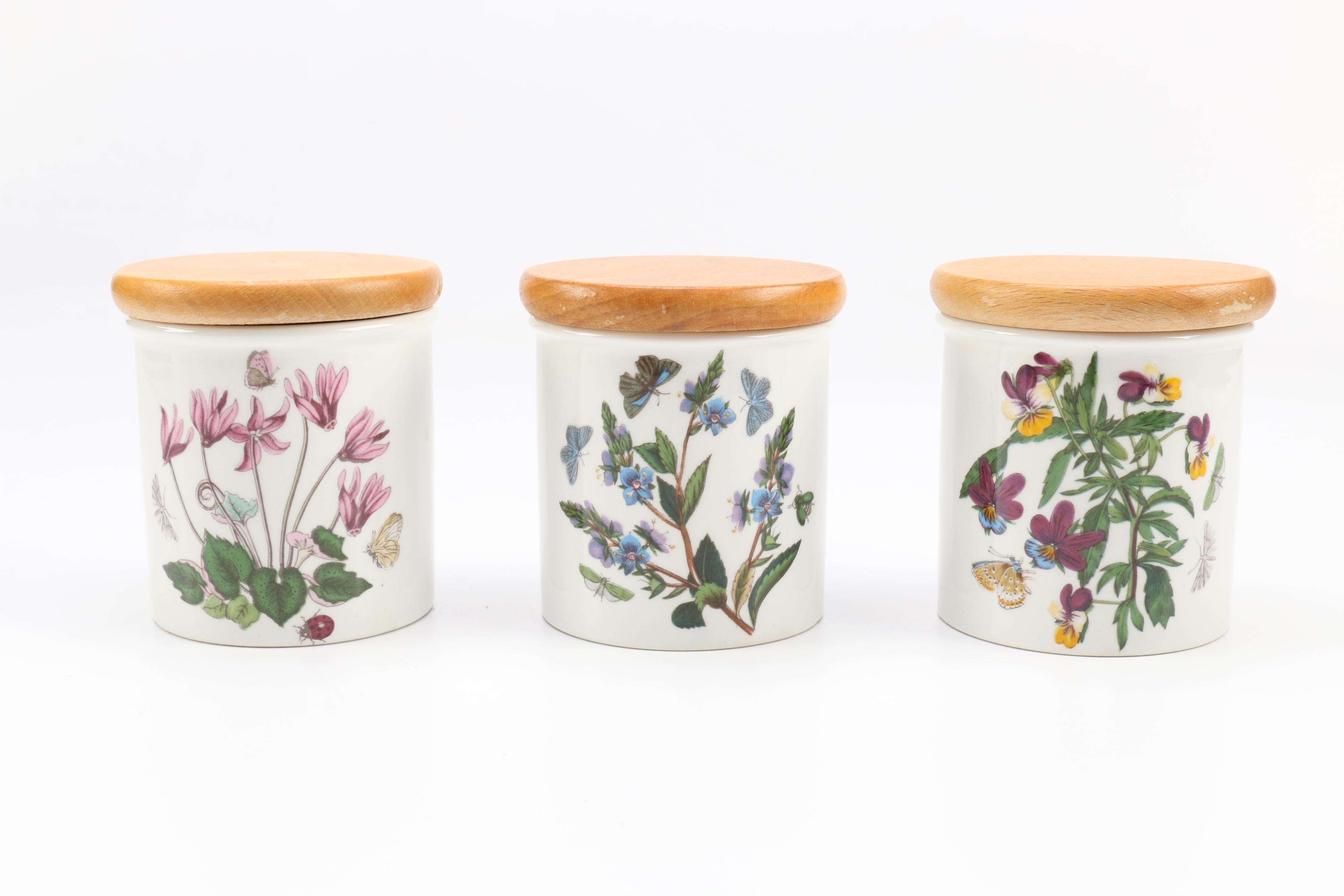 Portmeirion Botanical and Fruit Themed Ceramic Canisters