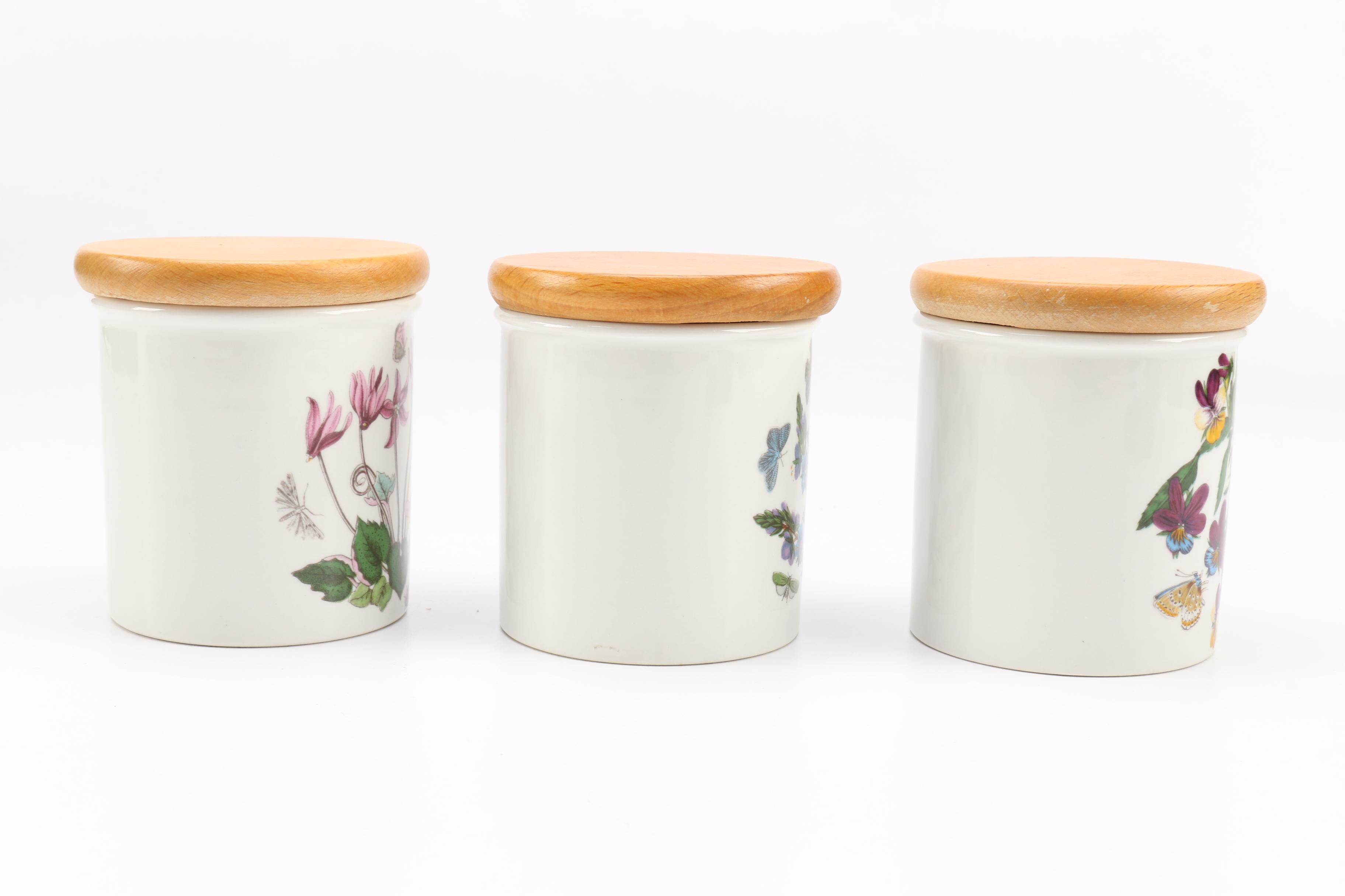 Portmeirion Botanical and Fruit Themed Ceramic Canisters