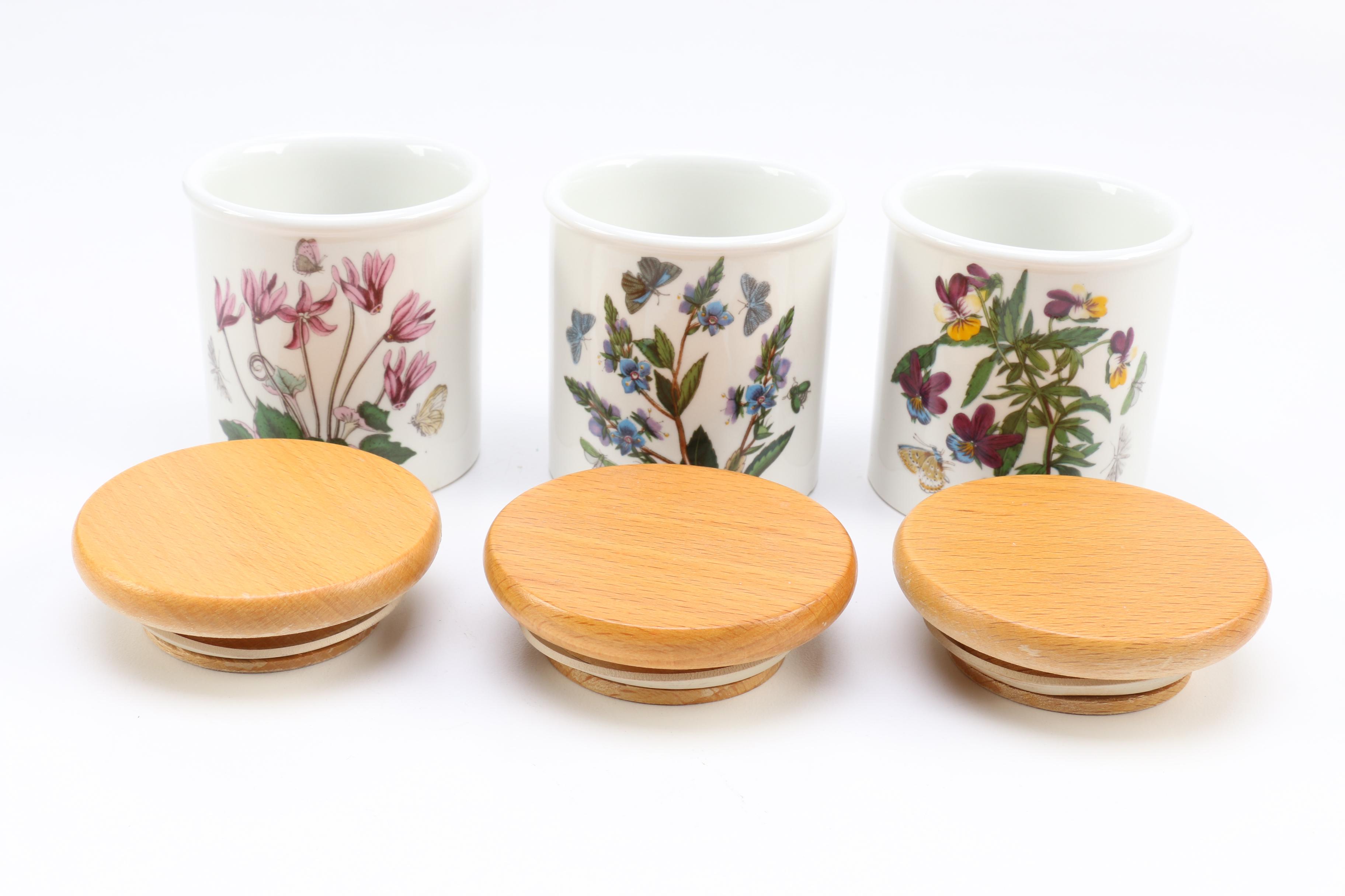Portmeirion Botanical and Fruit Themed Ceramic Canisters