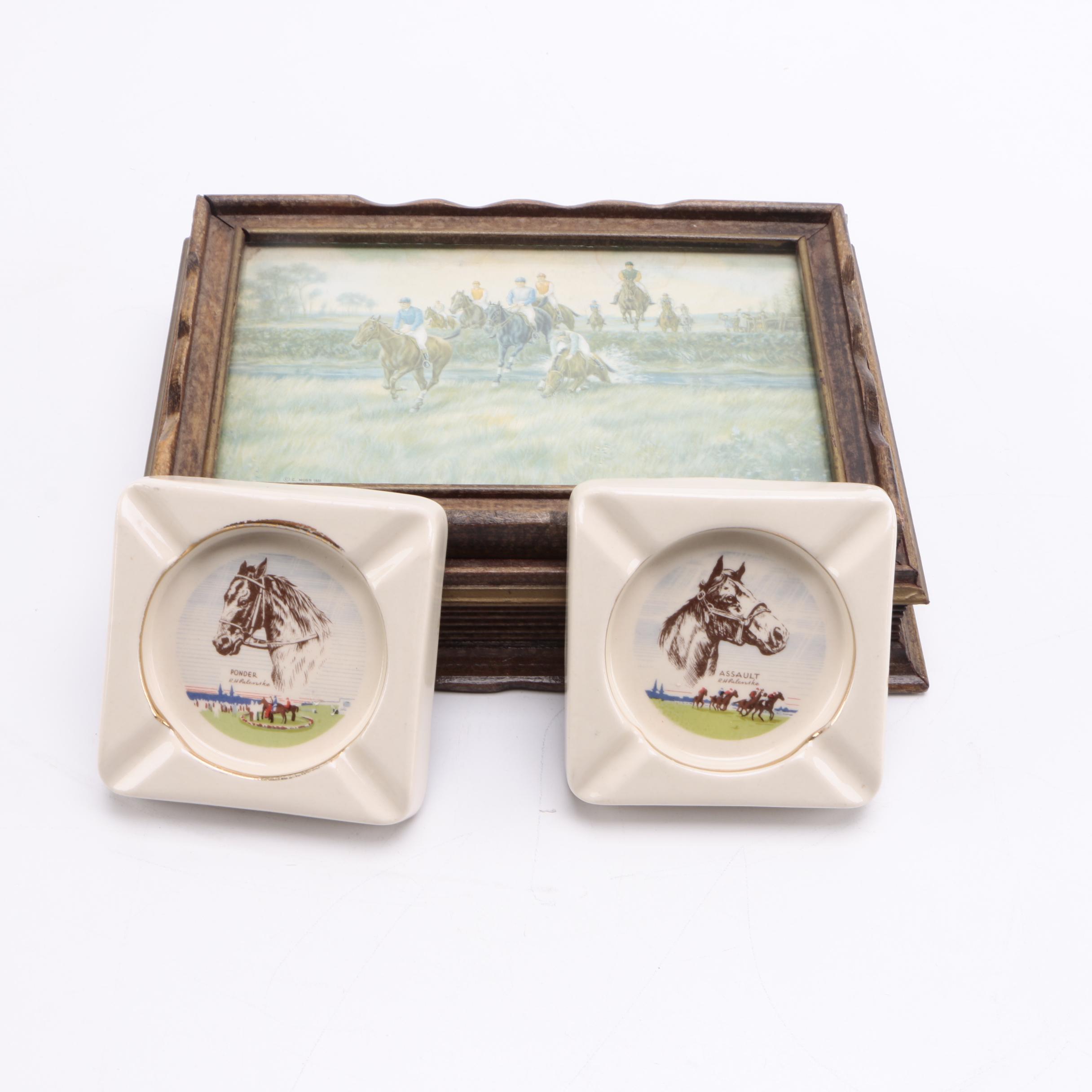 Llewyn Horse Ashtrays and Cigar Box