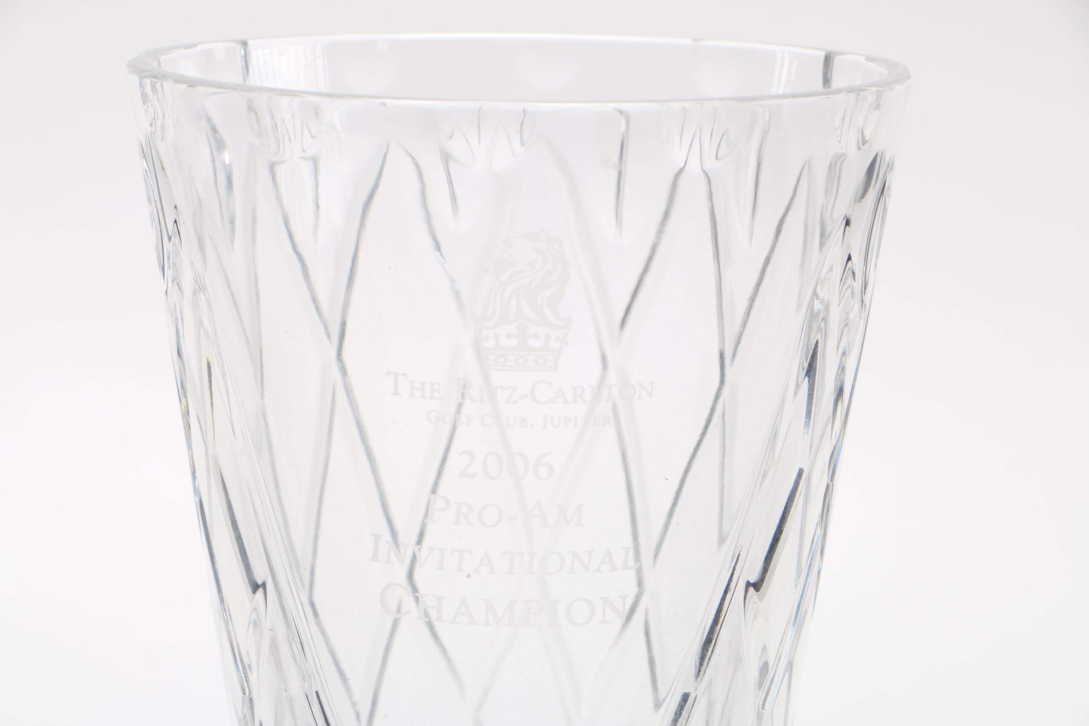 Mario Cioni Leaded Crystal 2006 Ritz-Carlton Pro Am Golf Invitational Champion Vase