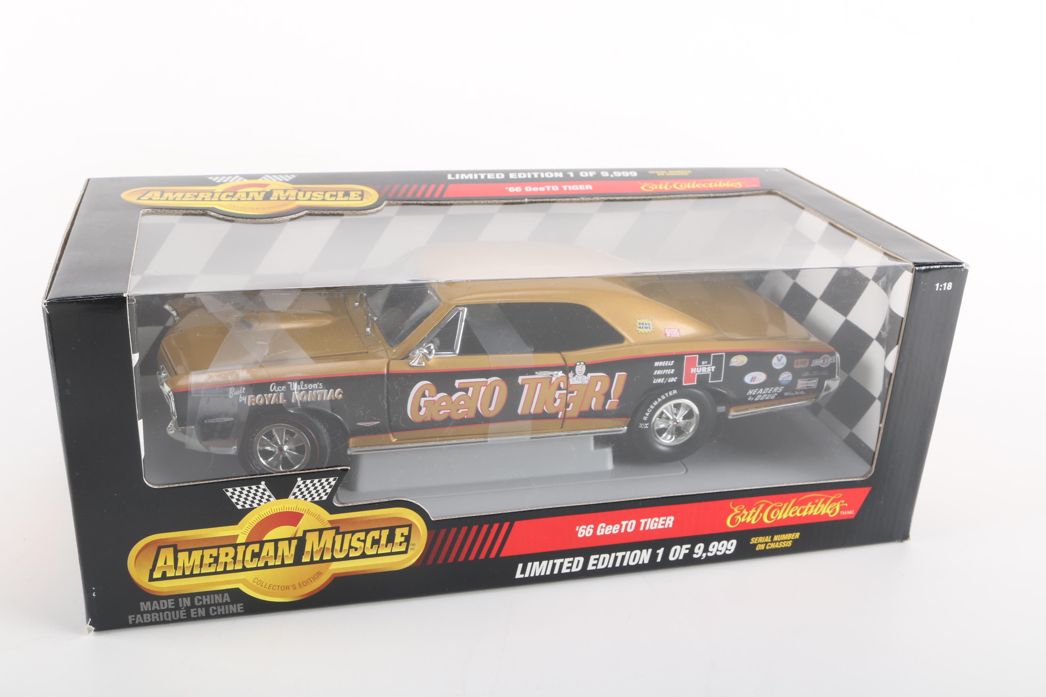 Pair of Limited Edition 1:18 Scale Die Cast "'66 GeeTO Tiger" Cars