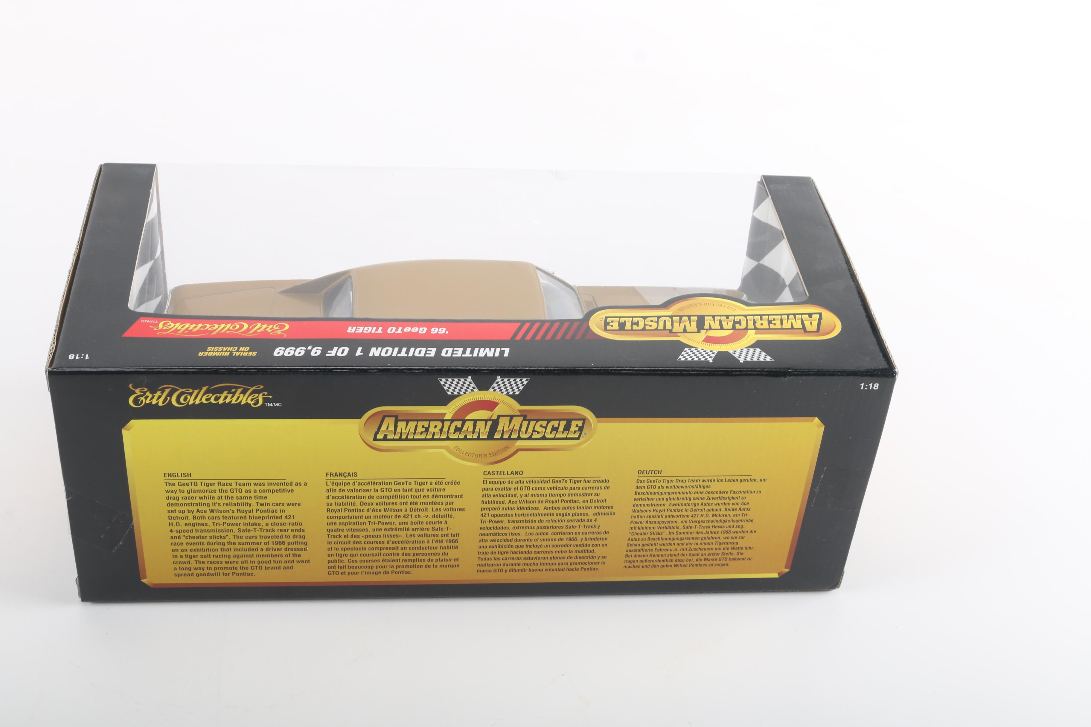 Pair of Limited Edition 1:18 Scale Die Cast "'66 GeeTO Tiger" Cars