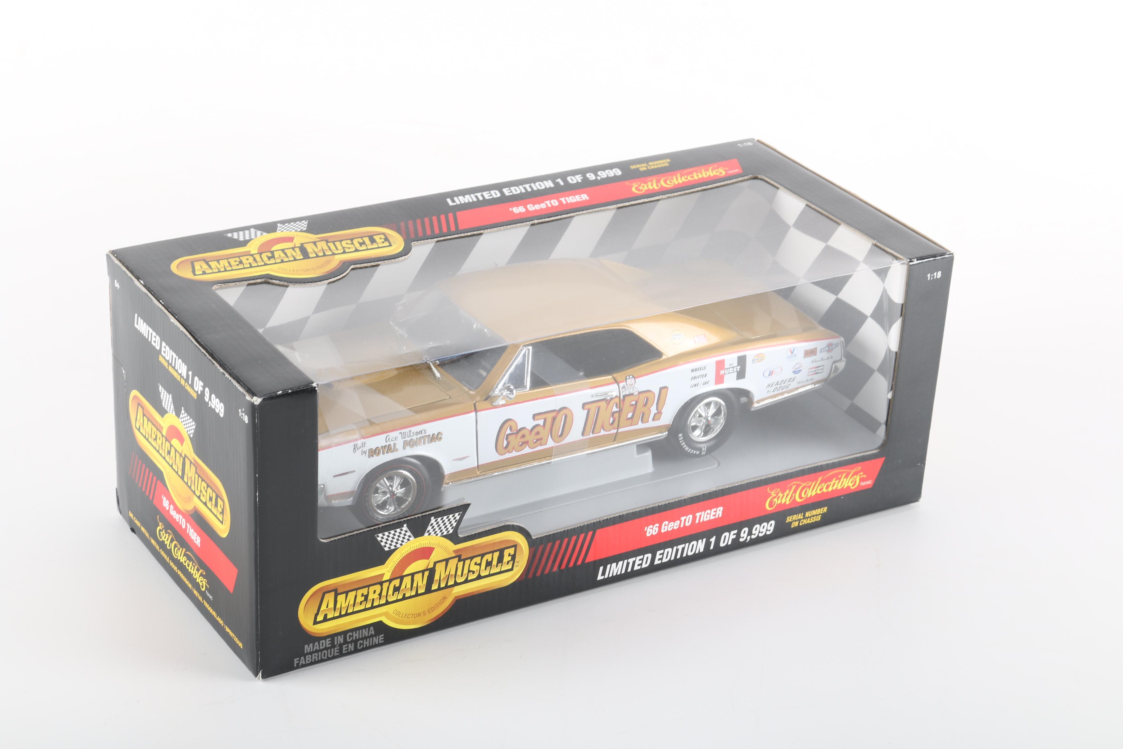 Pair of Limited Edition 1:18 Scale Die Cast "'66 GeeTO Tiger" Cars