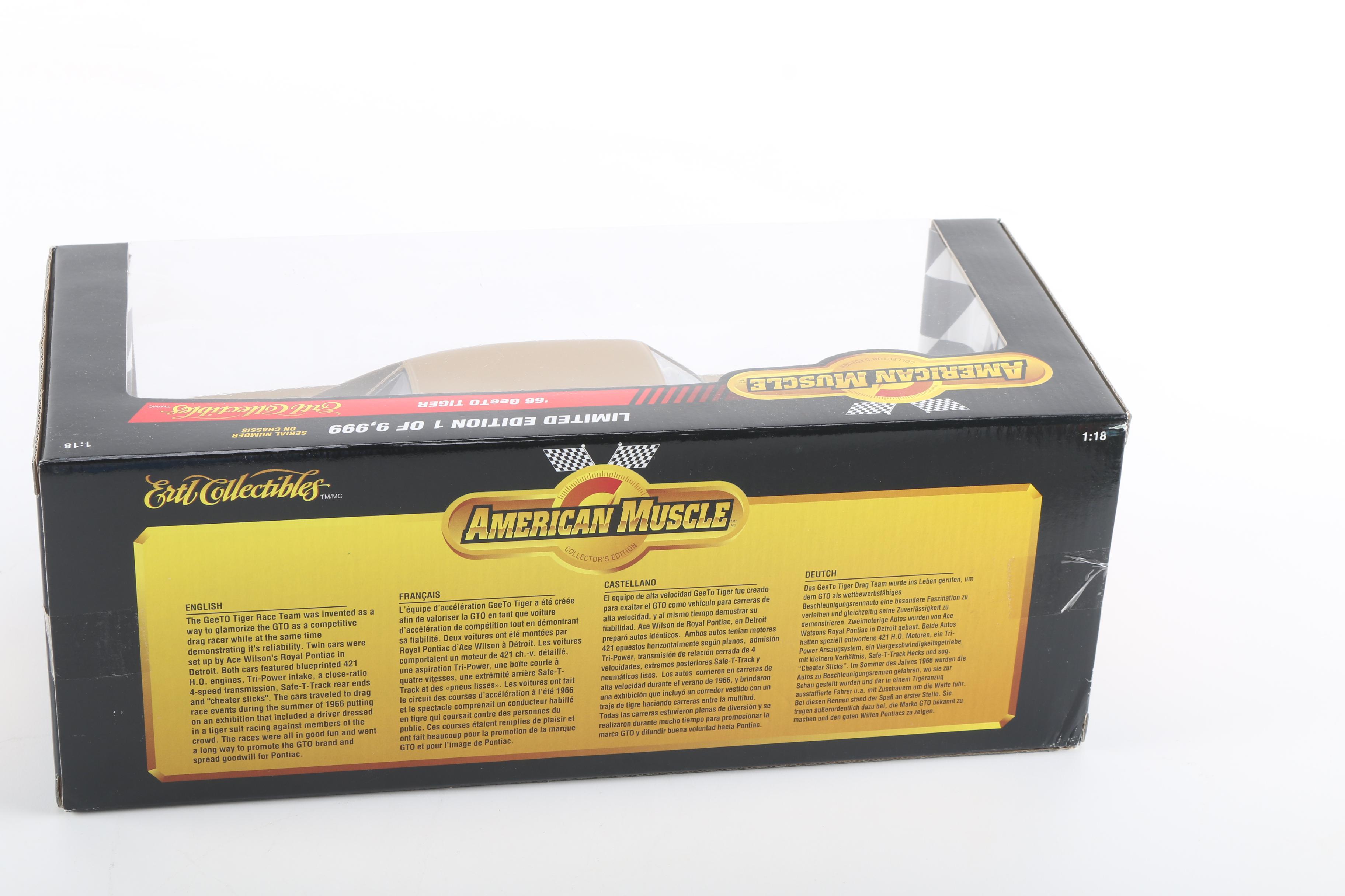Pair of Limited Edition 1:18 Scale Die Cast "'66 GeeTO Tiger" Cars