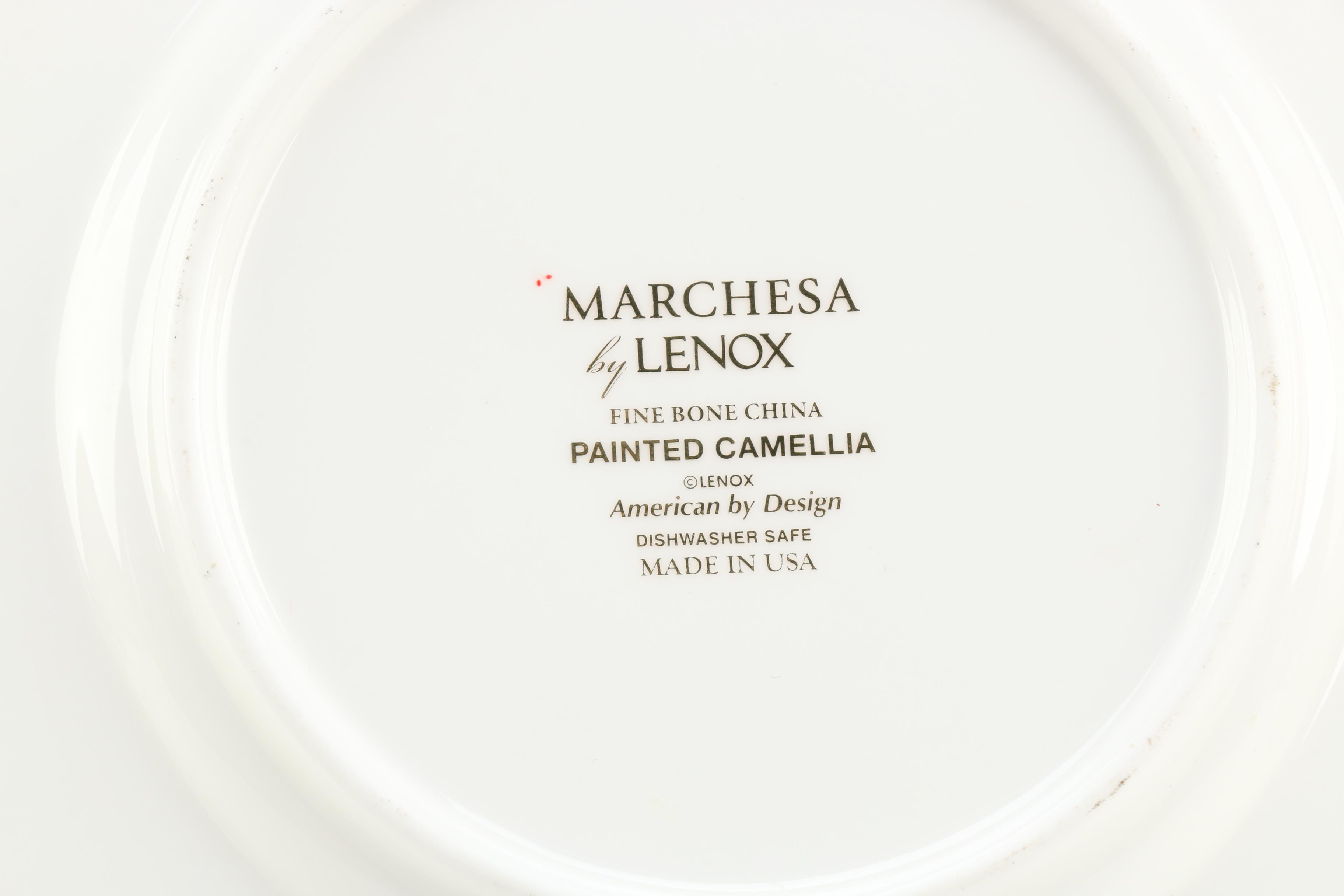 Yellow Plates Featuring Marchesa by Lenox "Painted Camellia" and Mintons