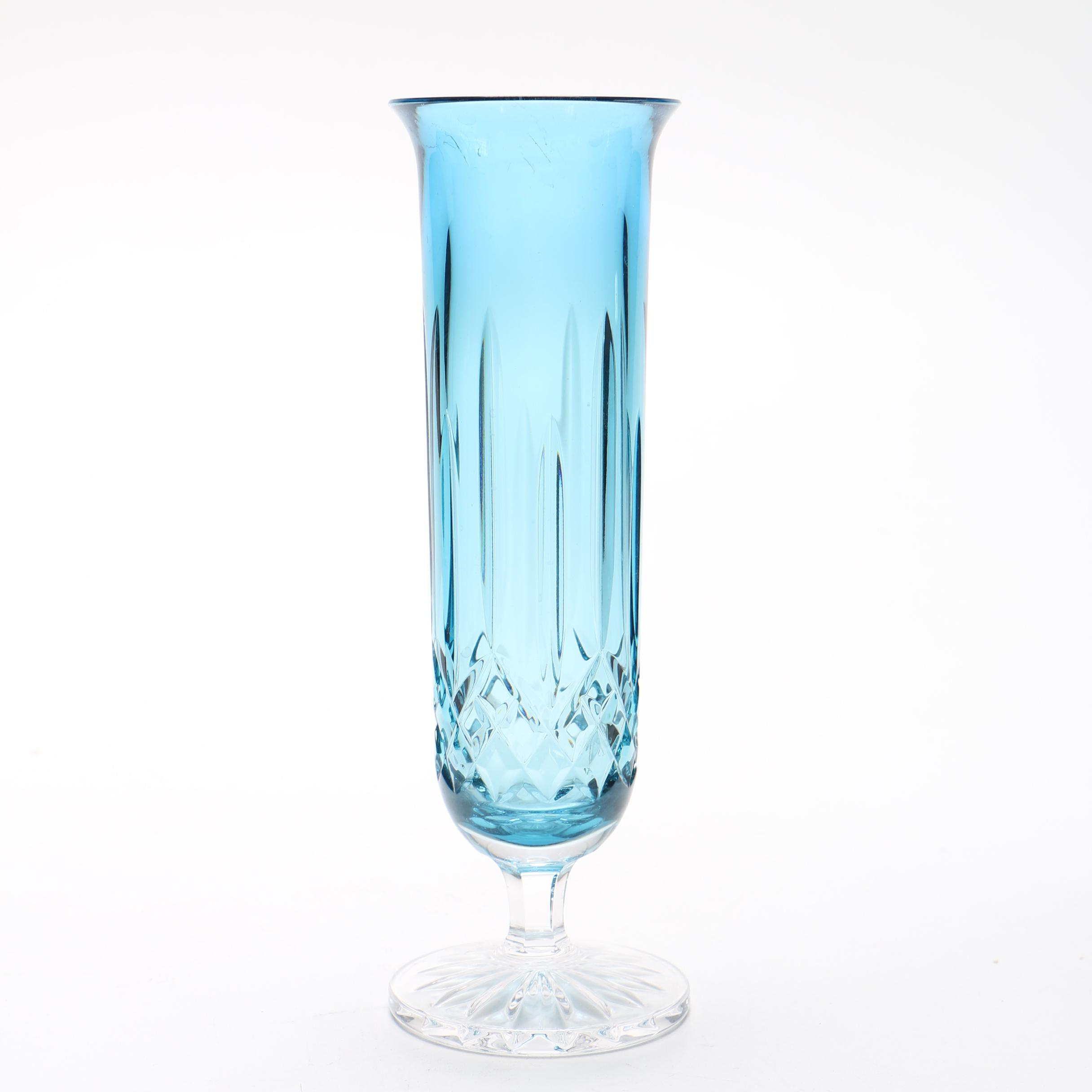Waterford "Lismore" Blue Crystal Vase