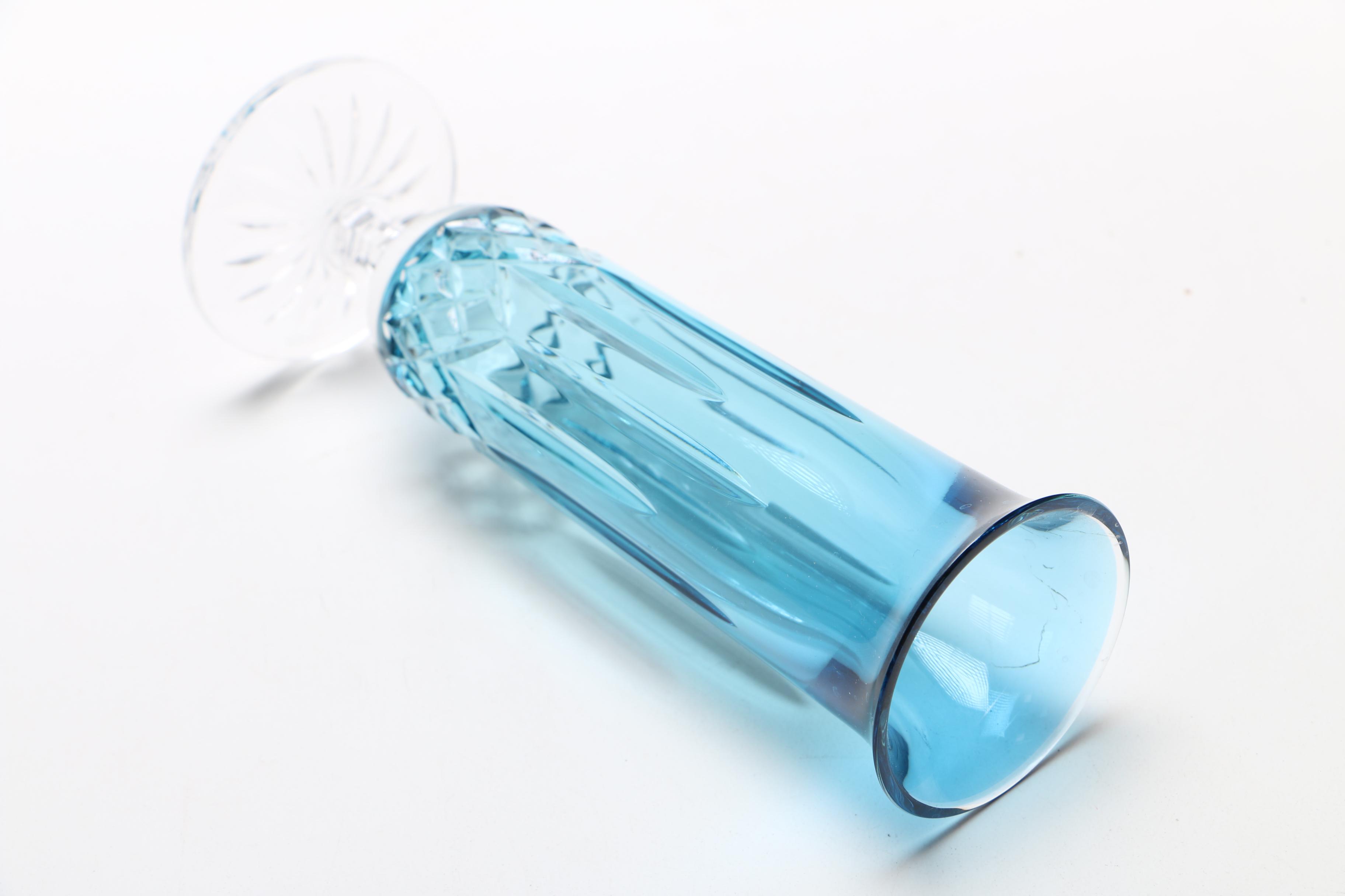 Waterford "Lismore" Blue Crystal Vase