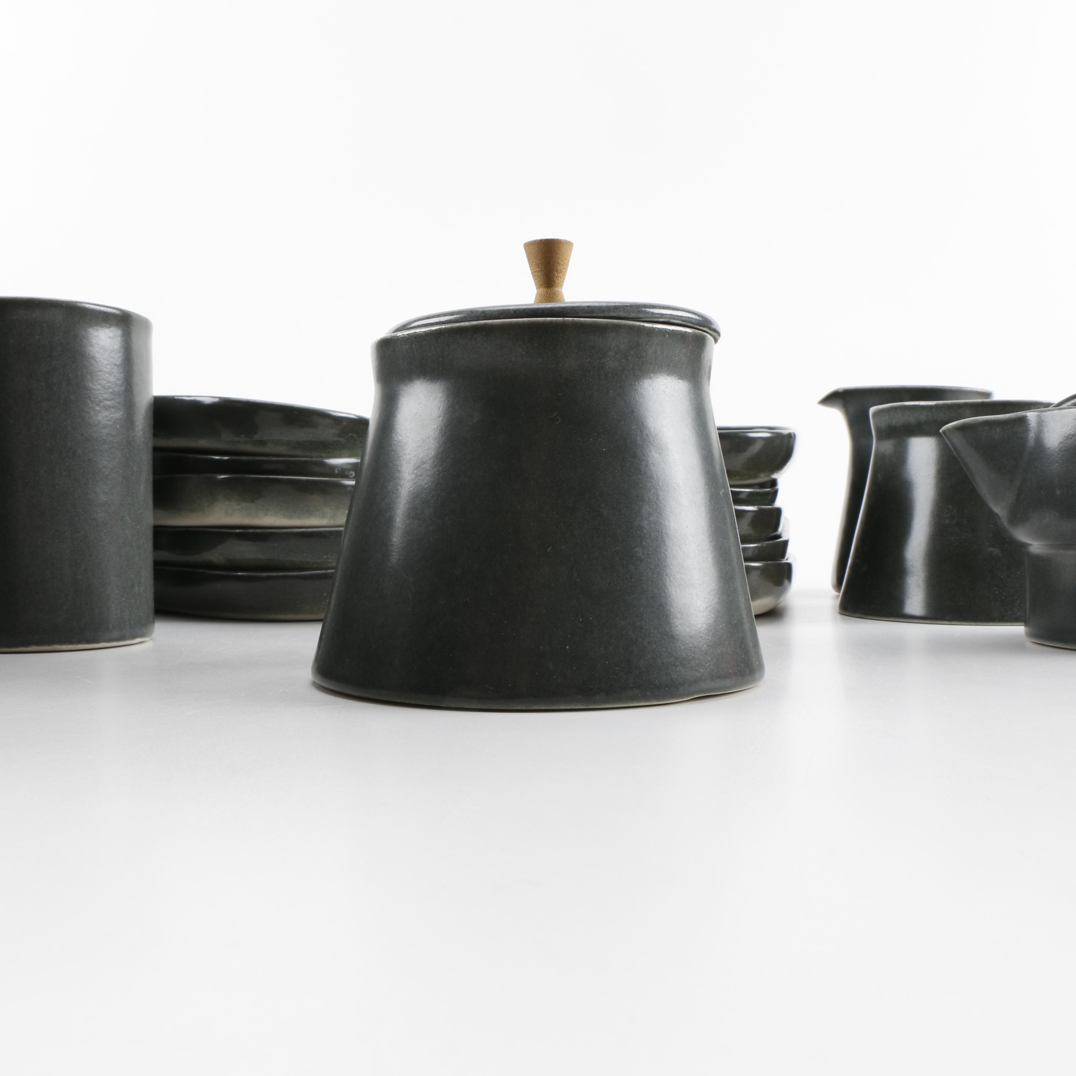 Bennington Pottery "Coop Design" White Stoneware Luncheon Set