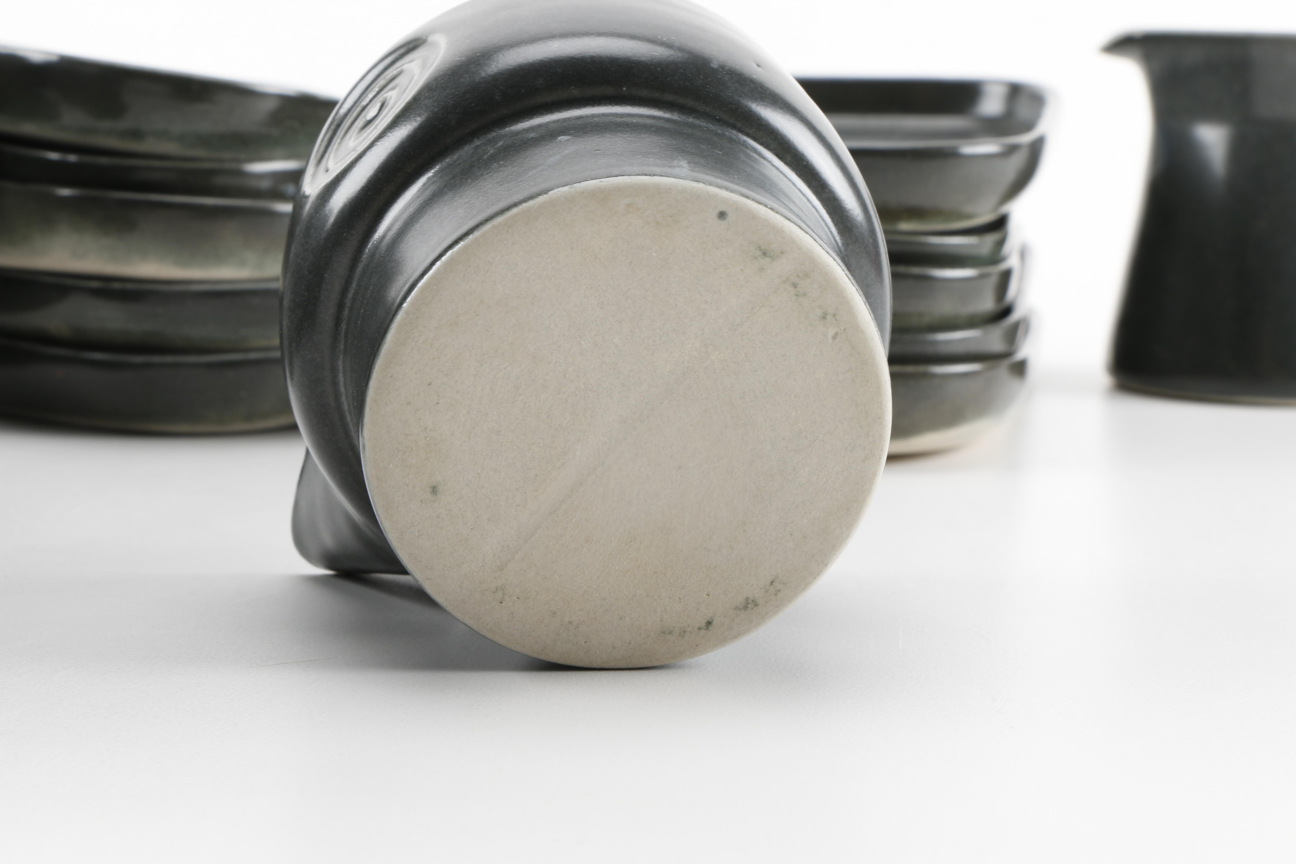 Bennington Pottery "Coop Design" White Stoneware Luncheon Set