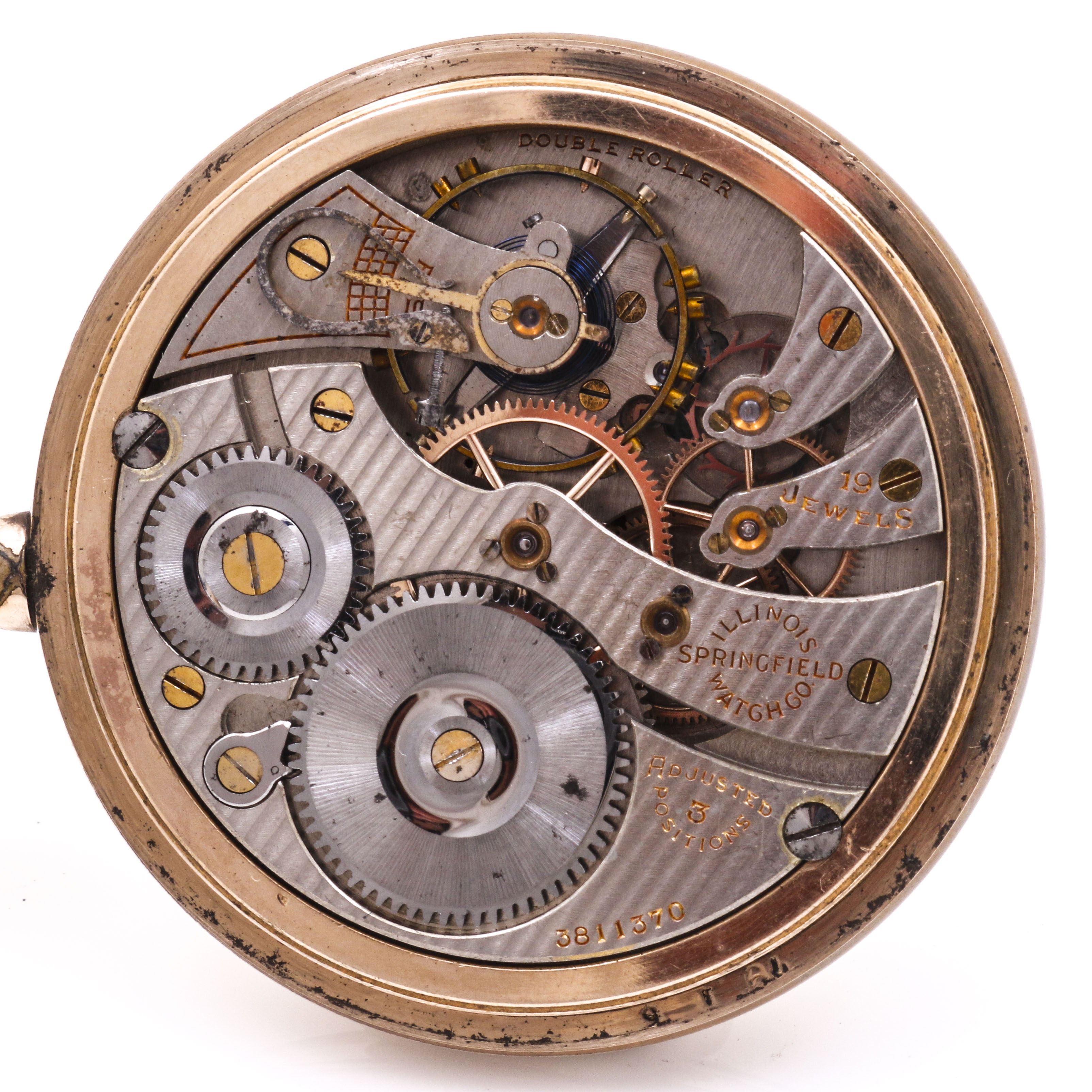 Vintage Illinois Gold Filled Open Face Pocket Watch