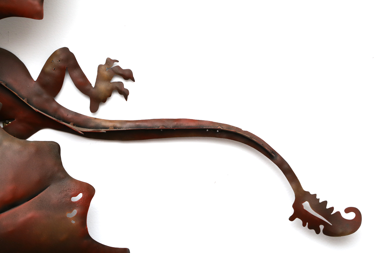 Large Metal Dragon Wall Sculpture