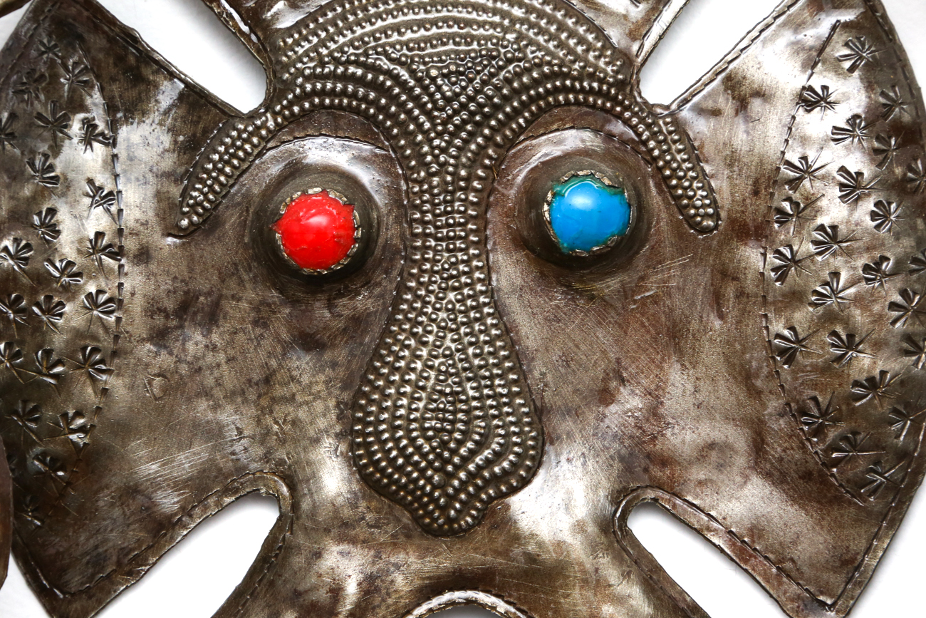 African Inspired Metal Wall Sculpture By Jacques Eugene