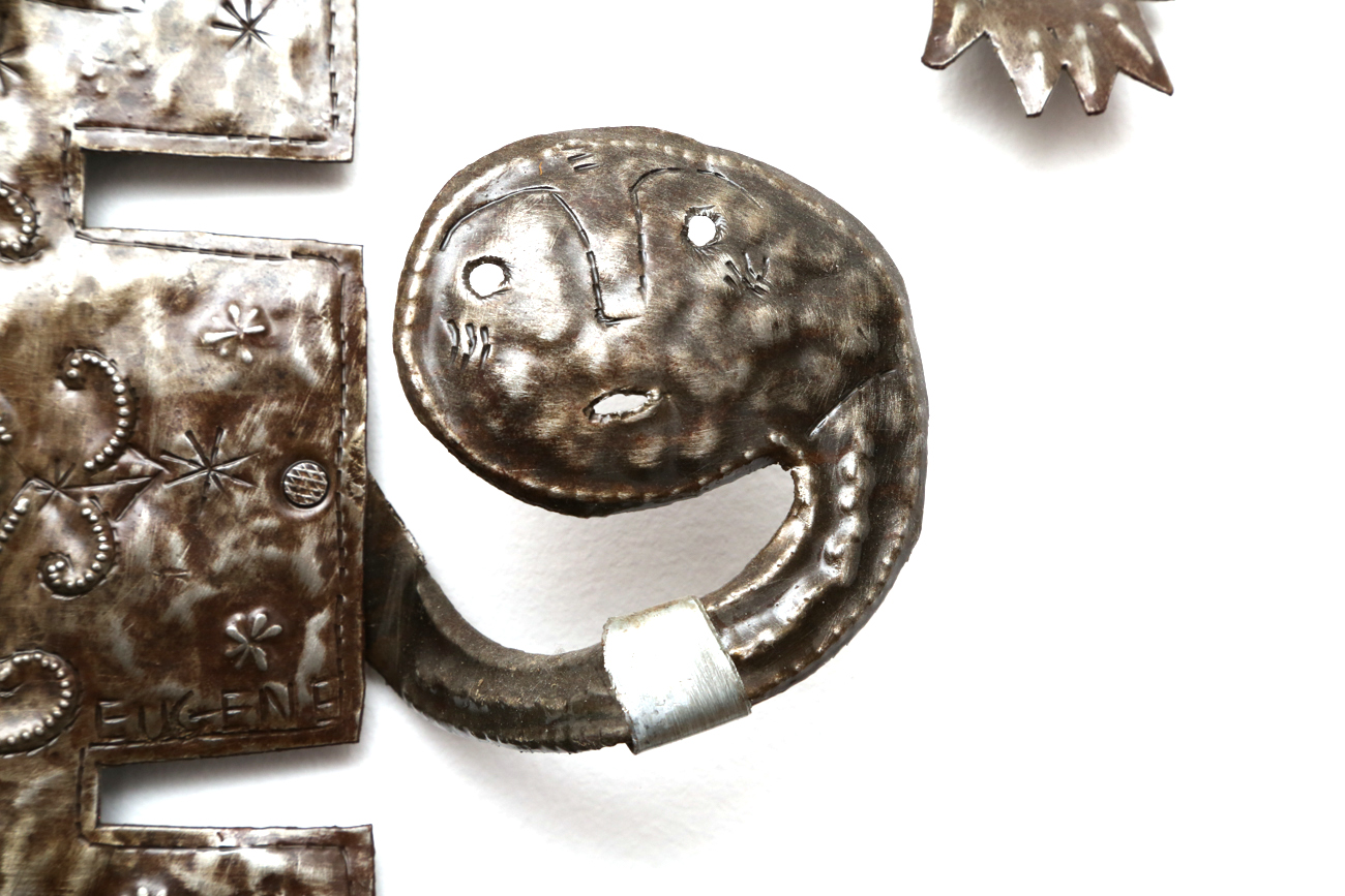 African Inspired Metal Wall Sculpture By Jacques Eugene