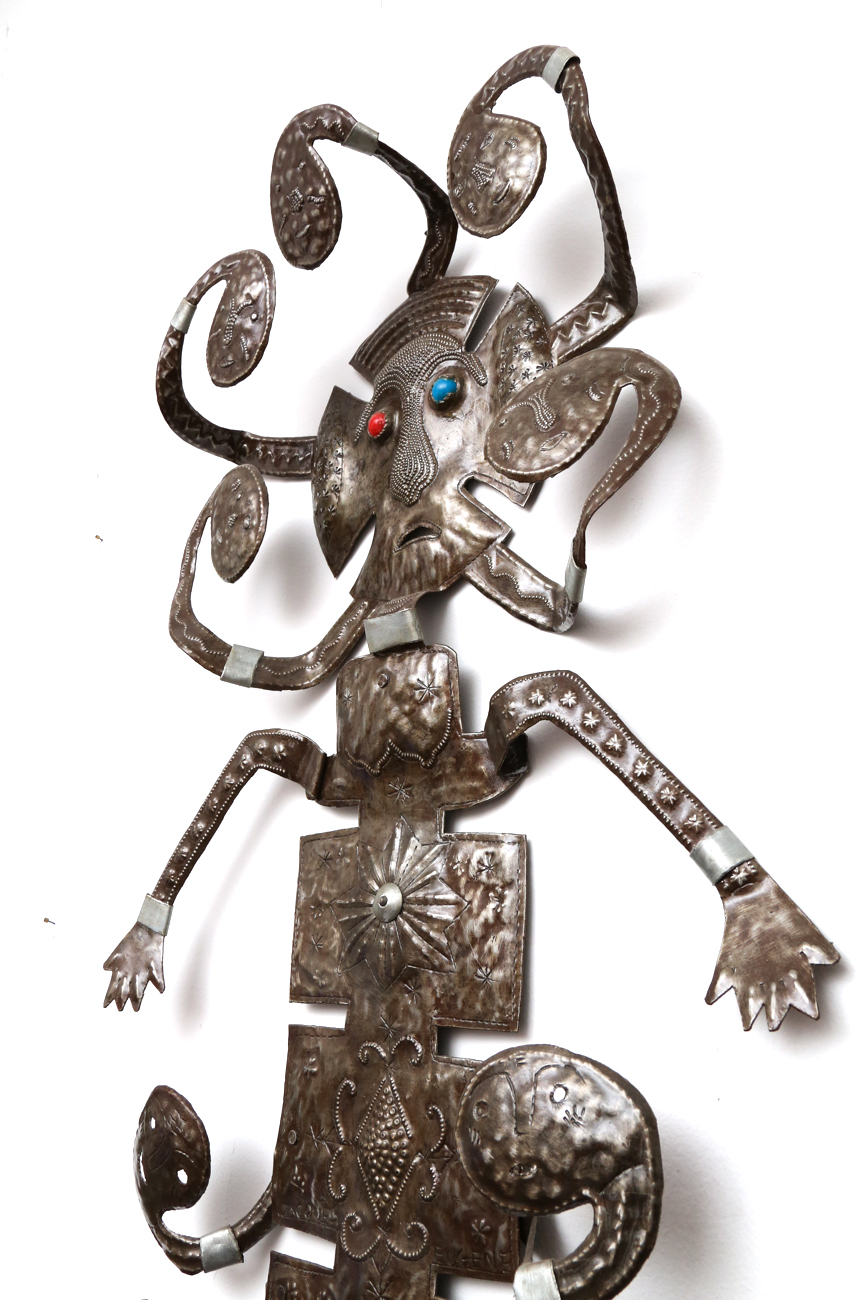 African Inspired Metal Wall Sculpture By Jacques Eugene