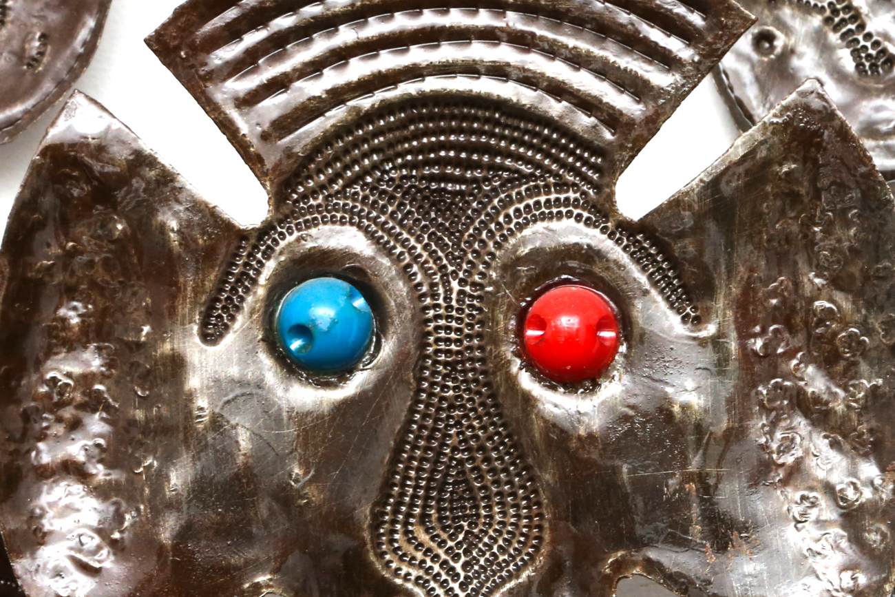 African Inspired Metal Wall Sculpture By Jacques Eugene