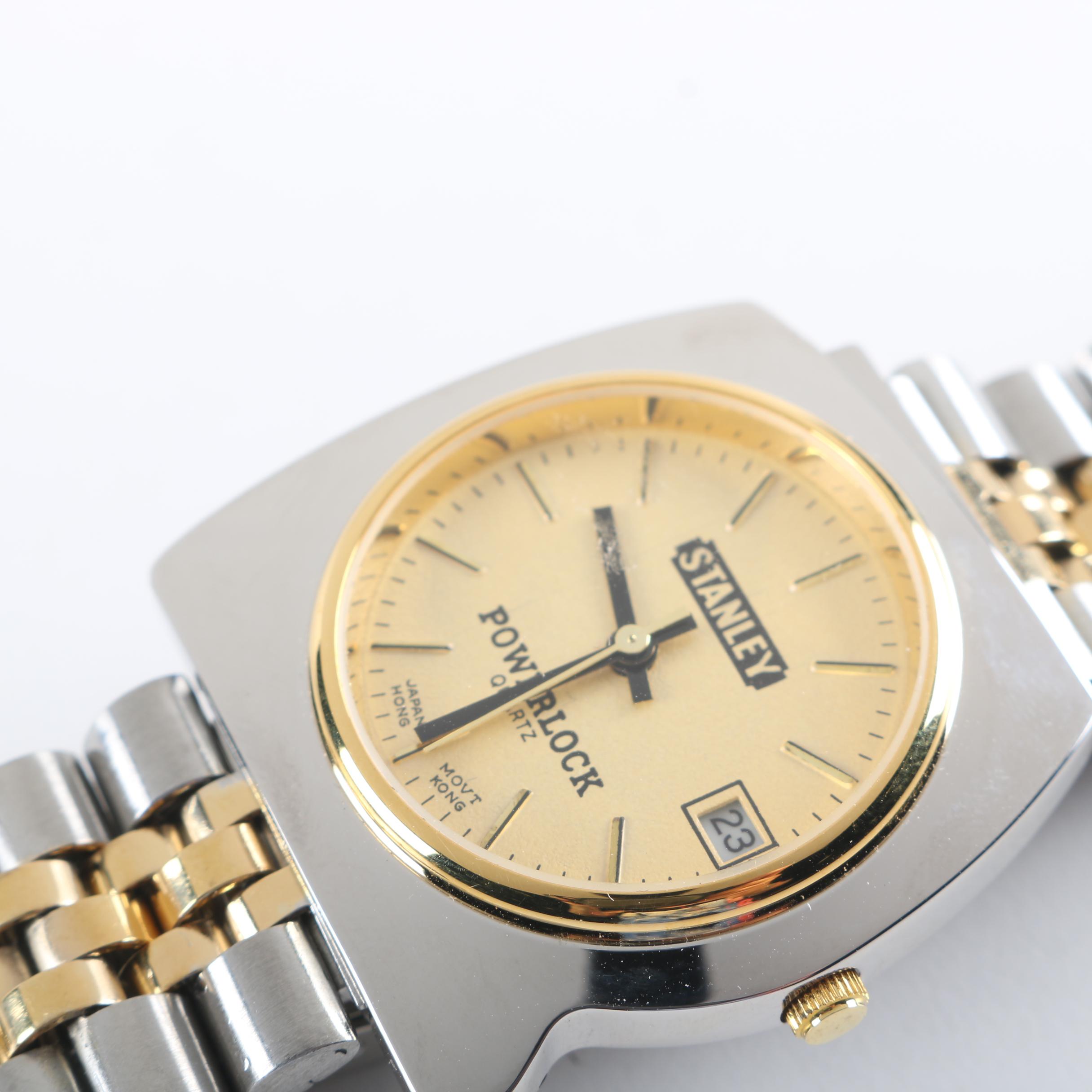 Stanley Powerlock Silver and Gold Tone  Watch