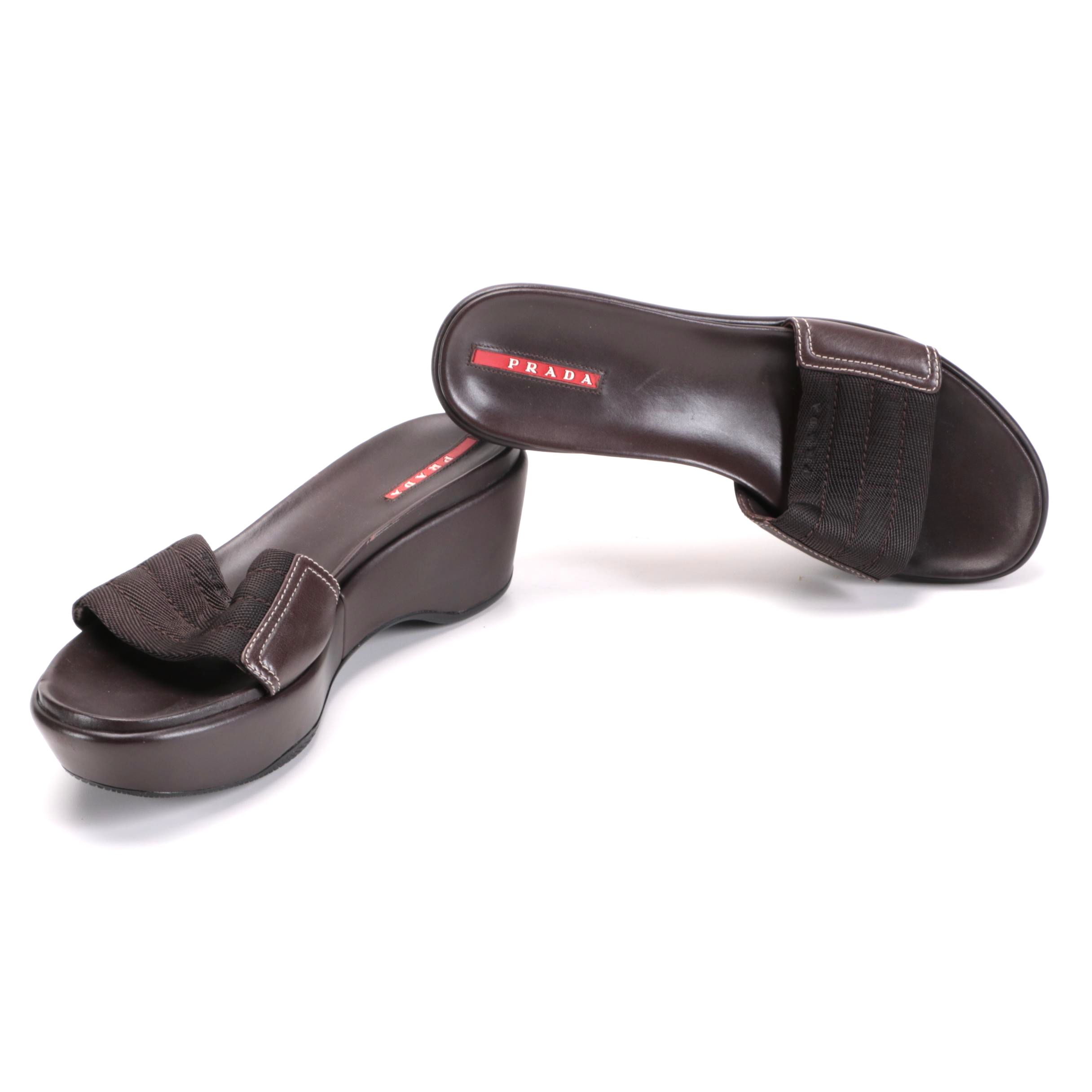 Leather Prada Platform Sandals