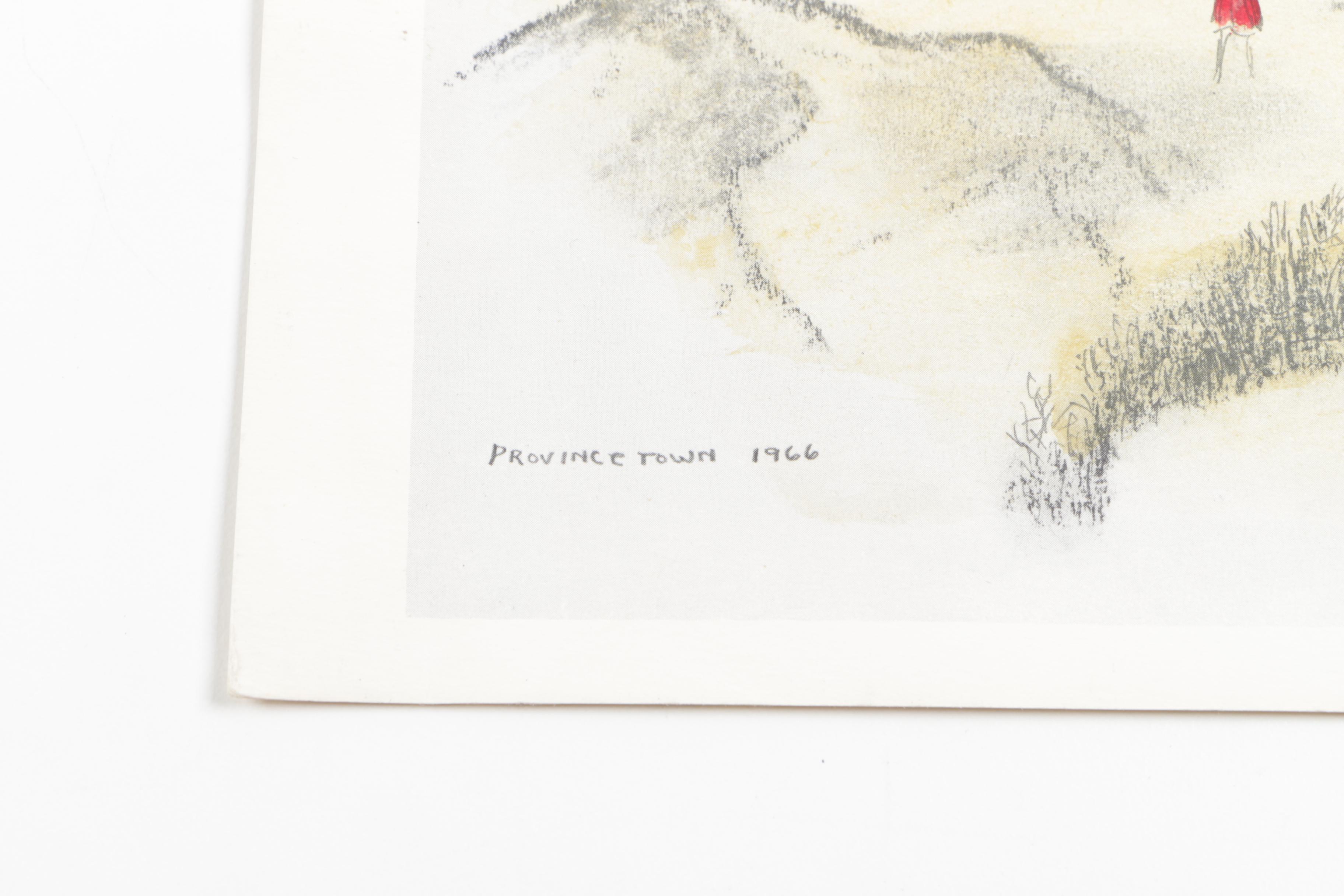 Collection of Watercolor Paintings And Lithograph Print