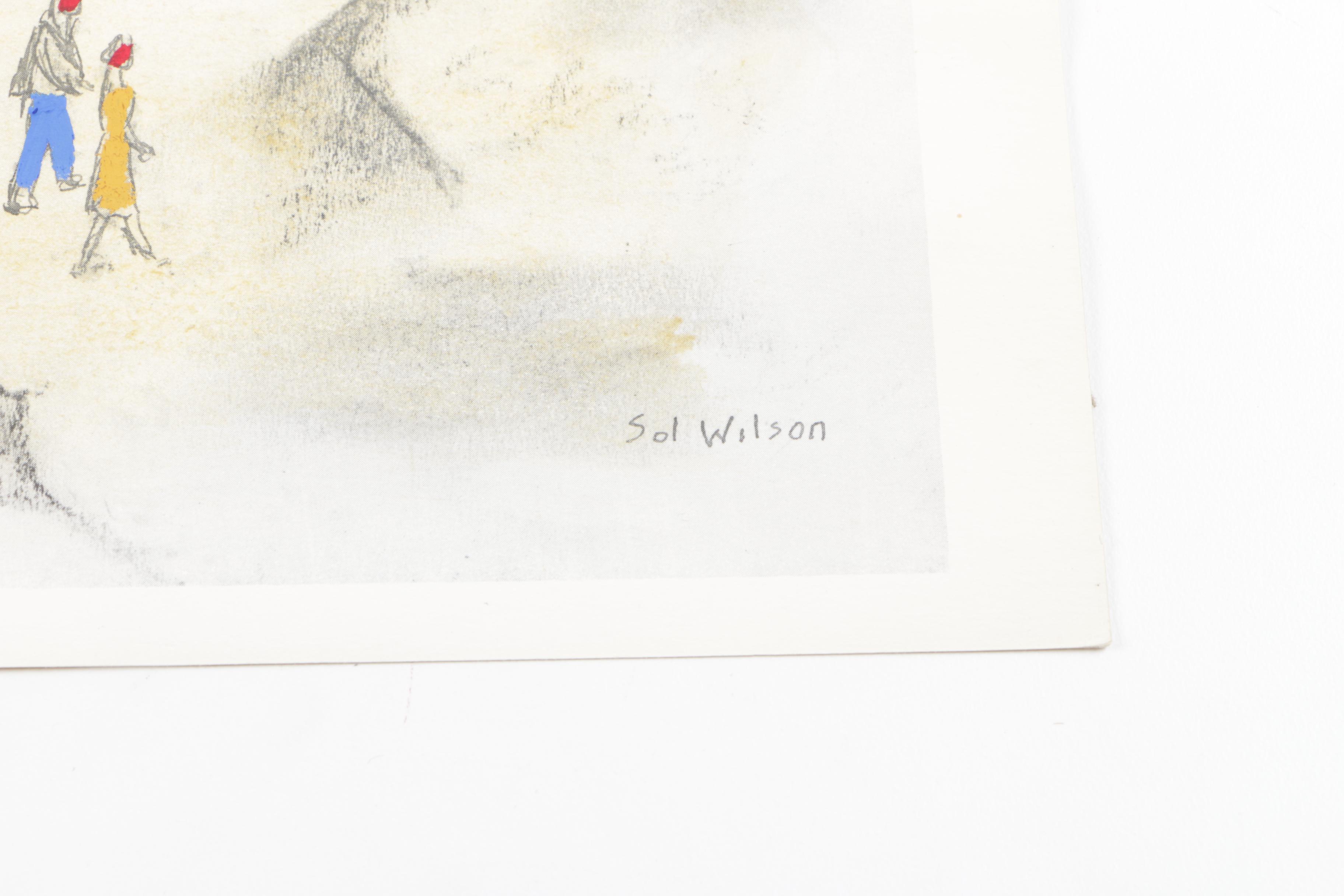 Collection of Watercolor Paintings And Lithograph Print