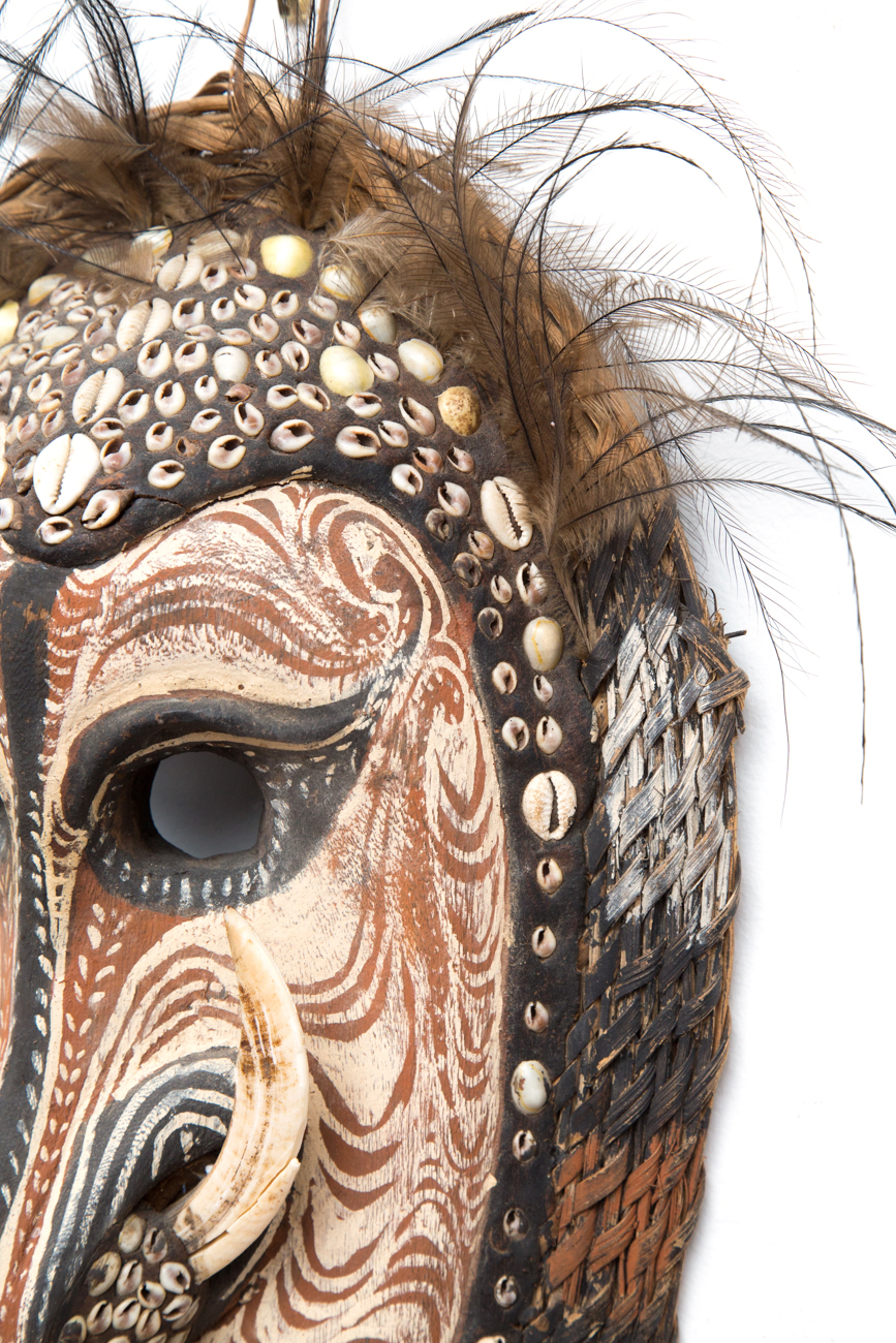 Three Hand Carved Wooden Tribal Masks