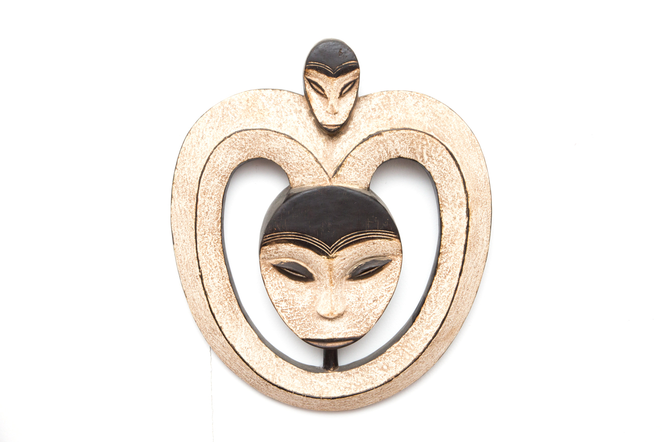 Three Hand Carved Wooden Tribal Masks