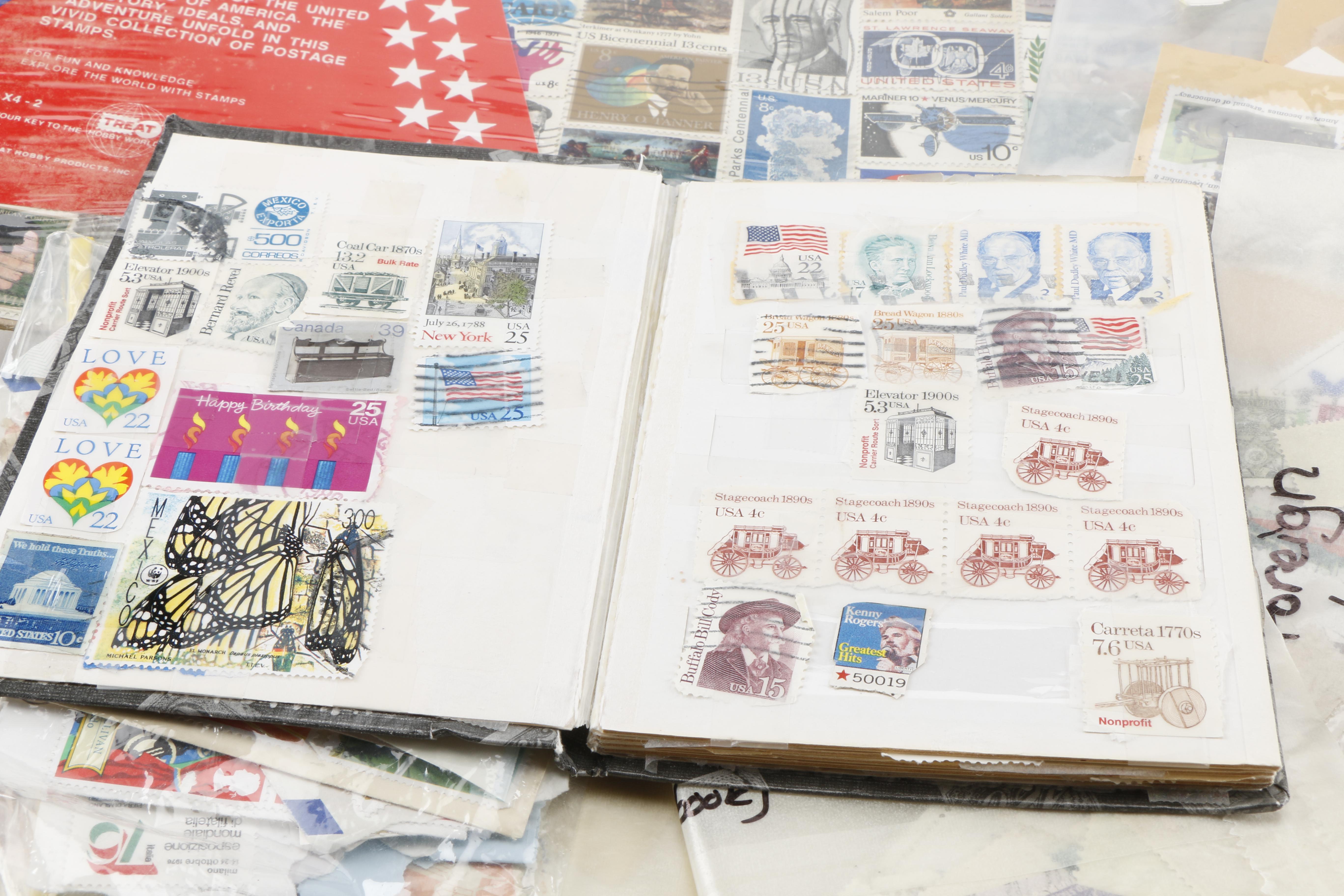 Large Assortment of Domestic and Foreign Stamps
