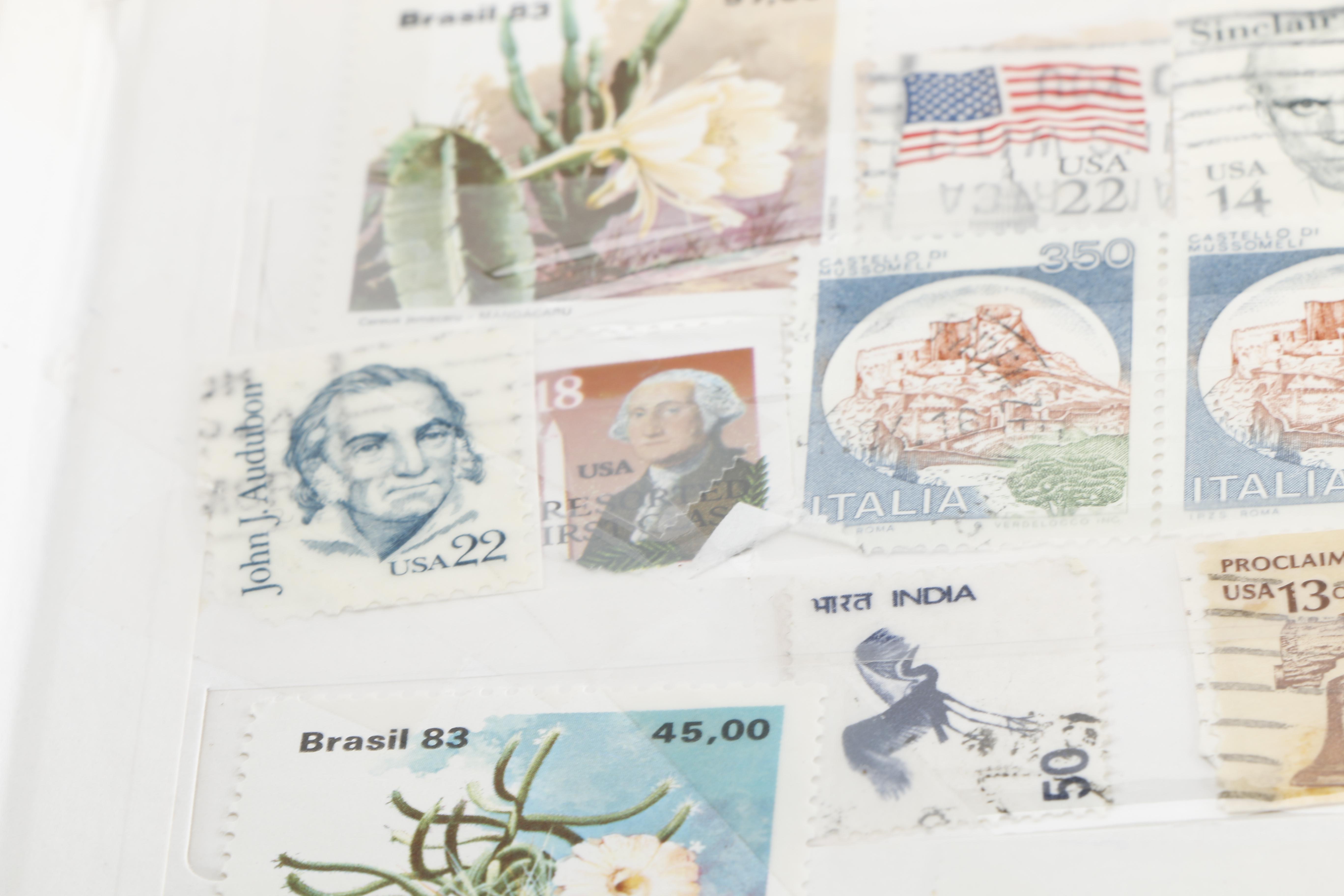 Large Assortment of Domestic and Foreign Stamps