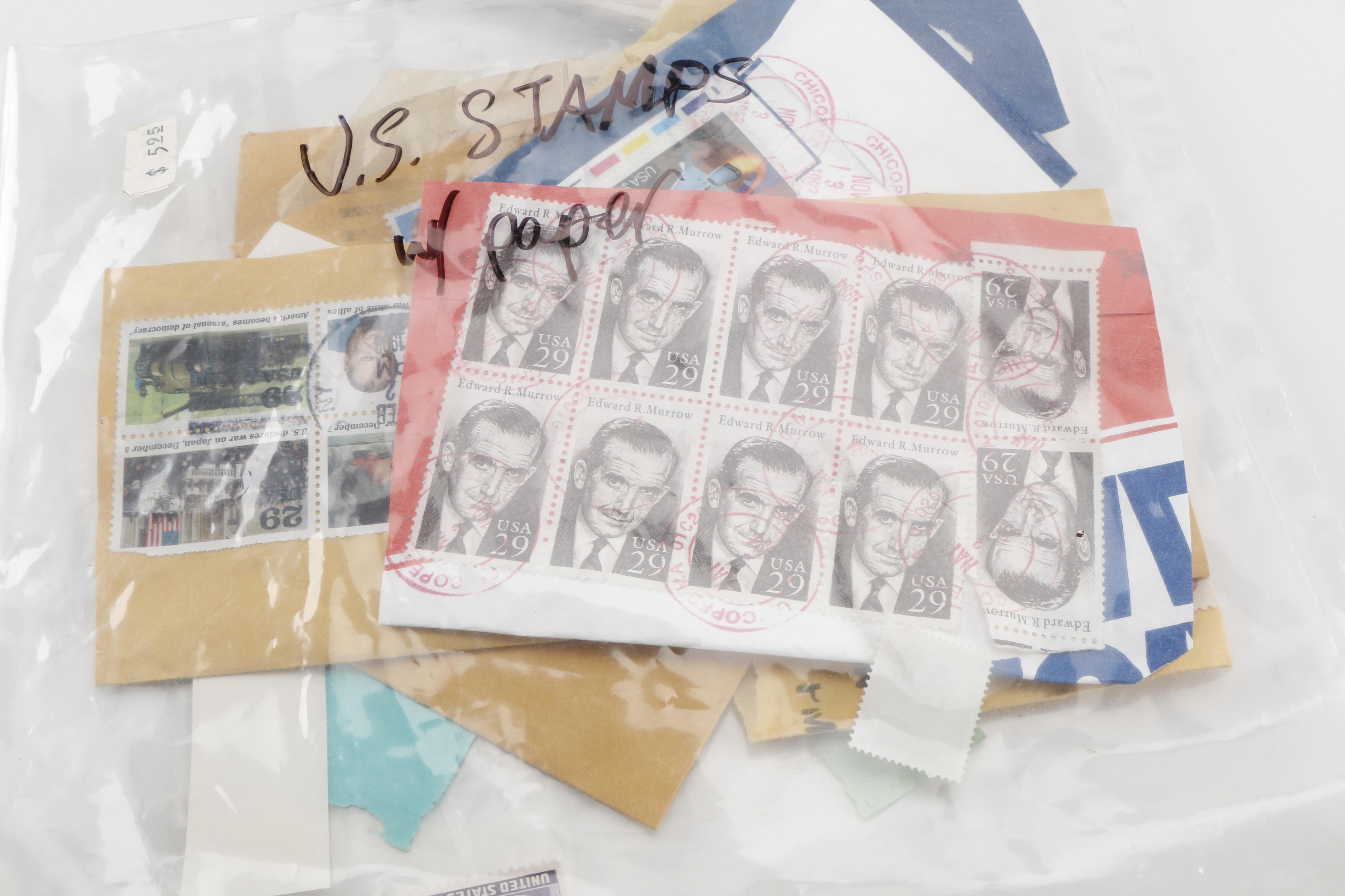 Large Assortment of Domestic and Foreign Stamps